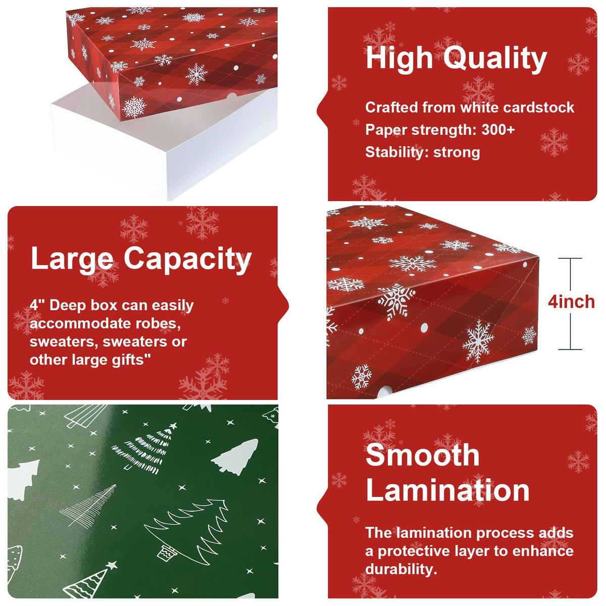 YANGTE 24 Pack 17 Christmas Gift Boxes with Lids - YANGTE Official Imagery - 6