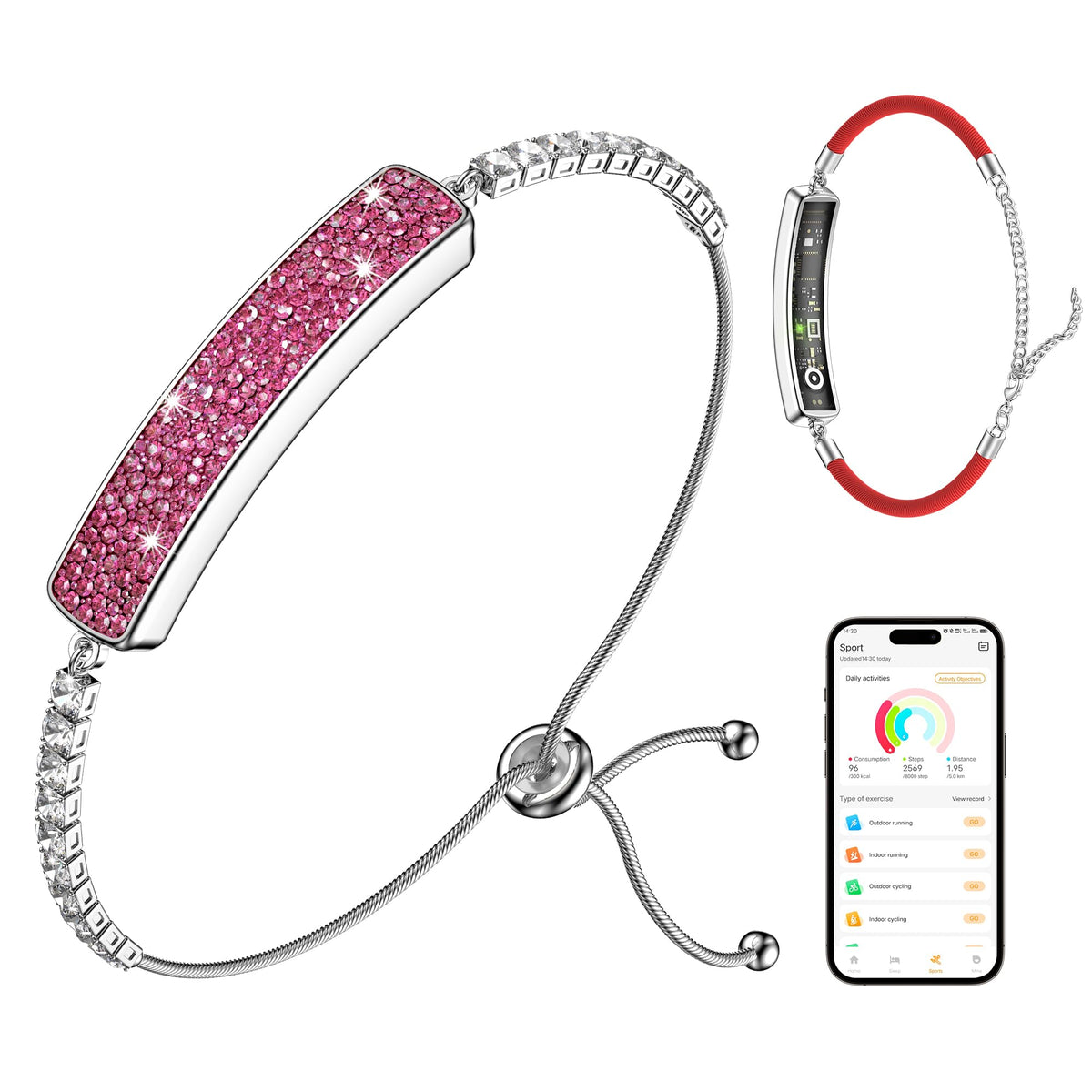 RIFESI Smart Bracelet for Women - Fitness Tracker with Heart Rate, Sleep & Step Counter, 1ATM Water Resistant, Multi-Spo