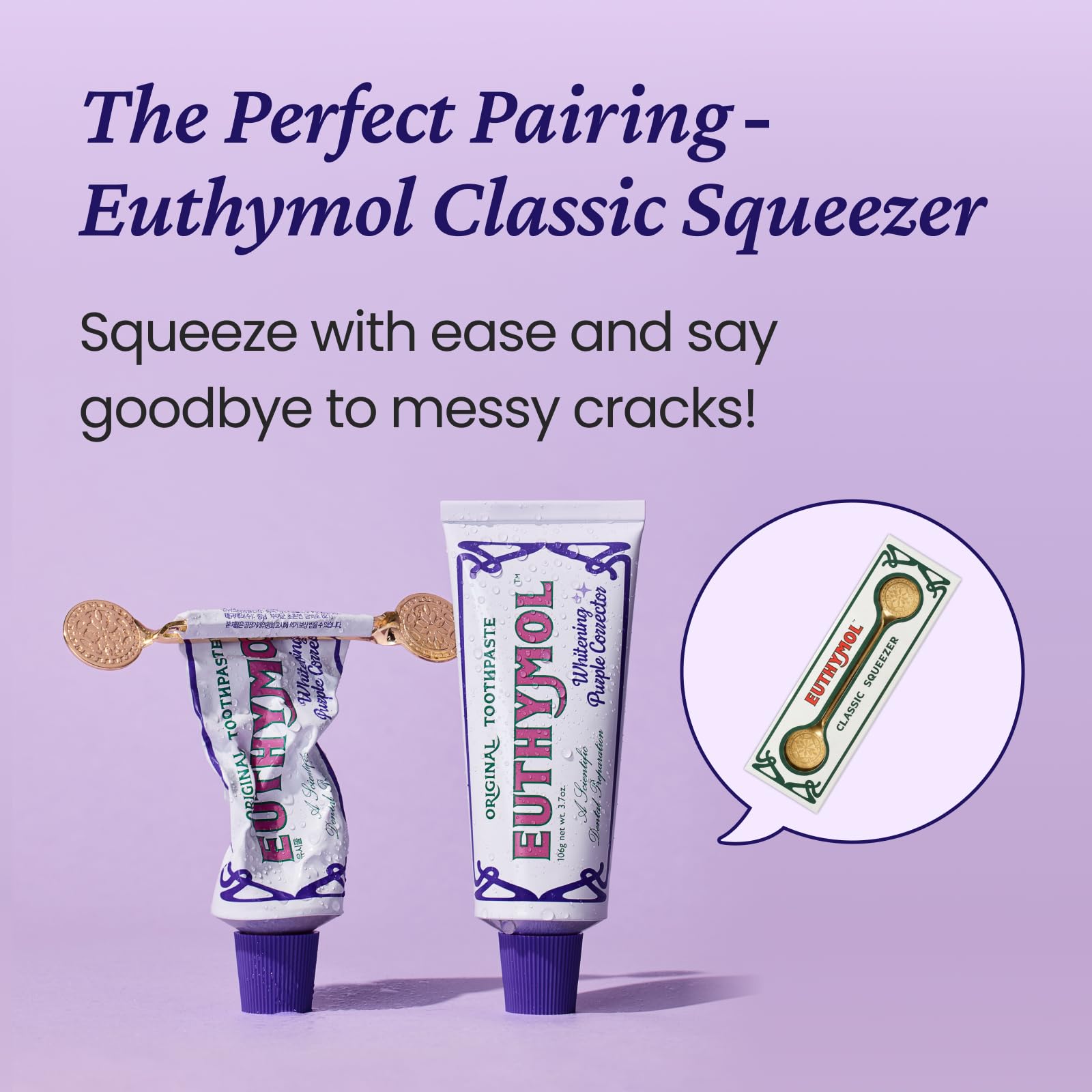 Euthymol Purple Whitening Toothpaste 3.7 fl oz, two-pack, brightens teeth and enhances oral hygiene with natural purple formula.