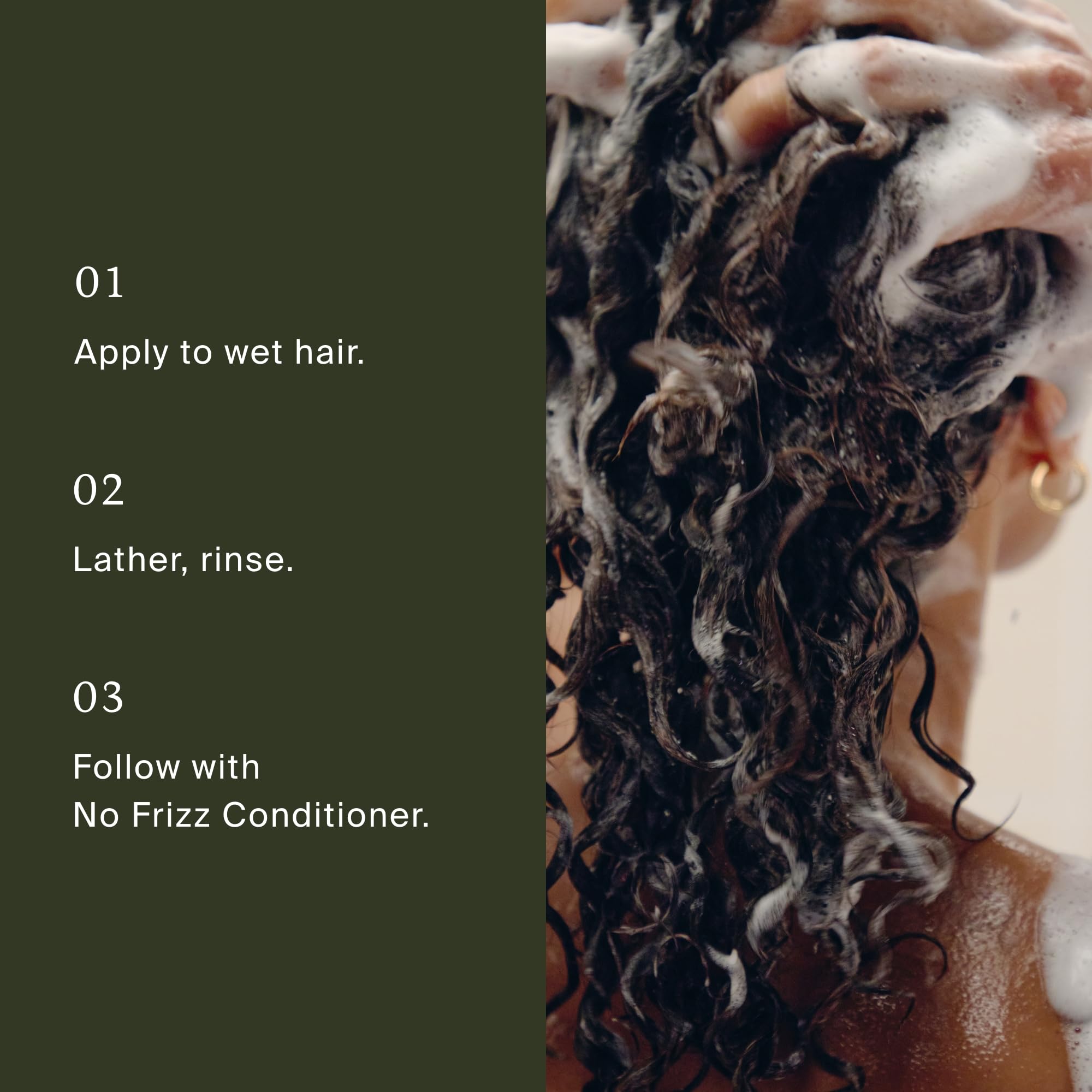Living Proof No Frizz Shampoo for all hair types in 24 oz bottle, showing the sleek shampoo container with branding.