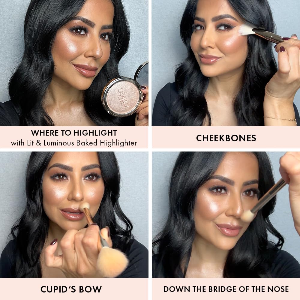 ICONIC LONDON Lit and Luminous Baked Highlighter | Powder Highlighter for a Radiant Glow, Cruelty-Free, Vegan Makeup, 0.