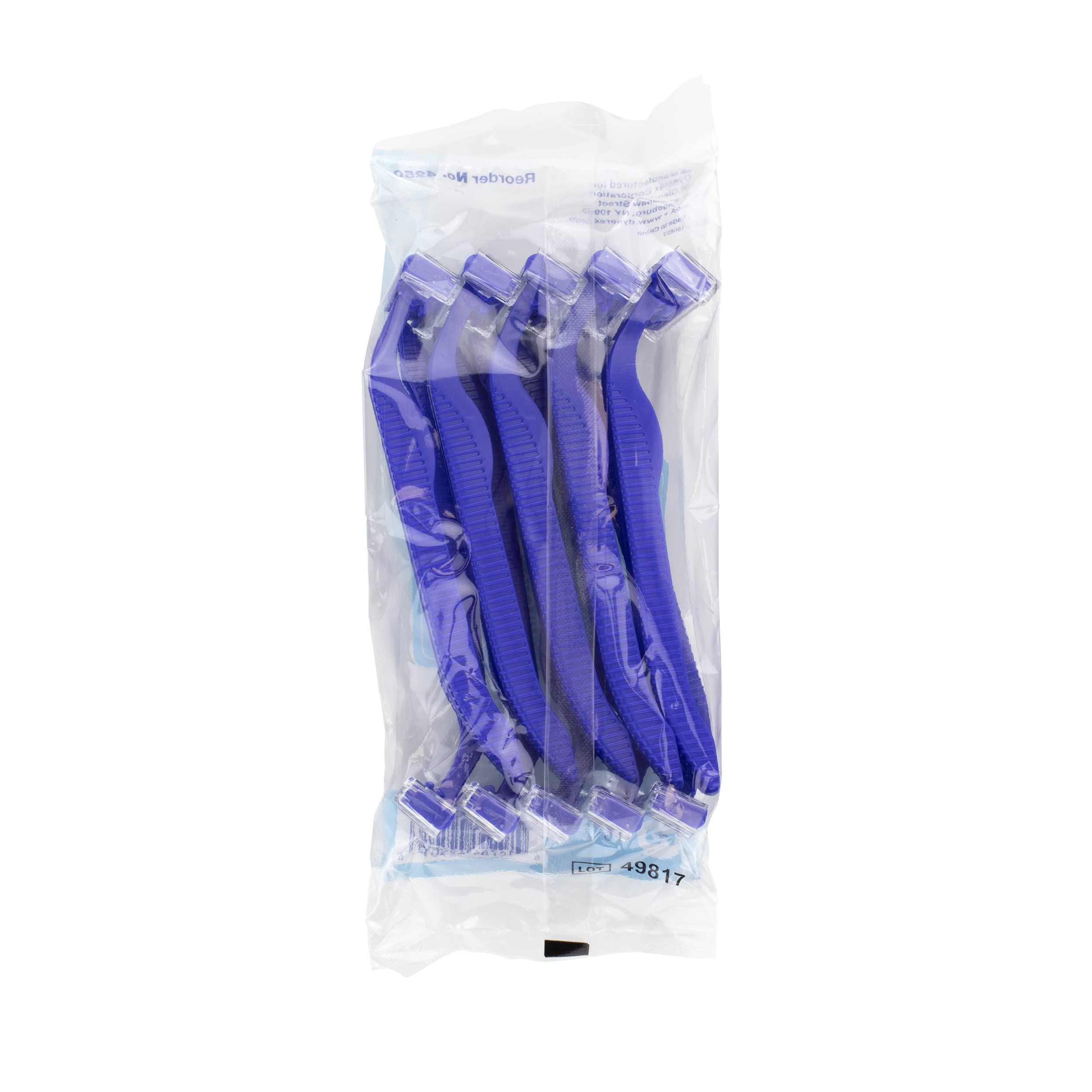 Dynarex DynaCare Twin Blade Razors, Disposable Unisex Razor with Two Blades Provides Smooth, Close Shave, for Prior to Procedures or Tattoos, Blue, 6 Boxes - 50 Razors per Box