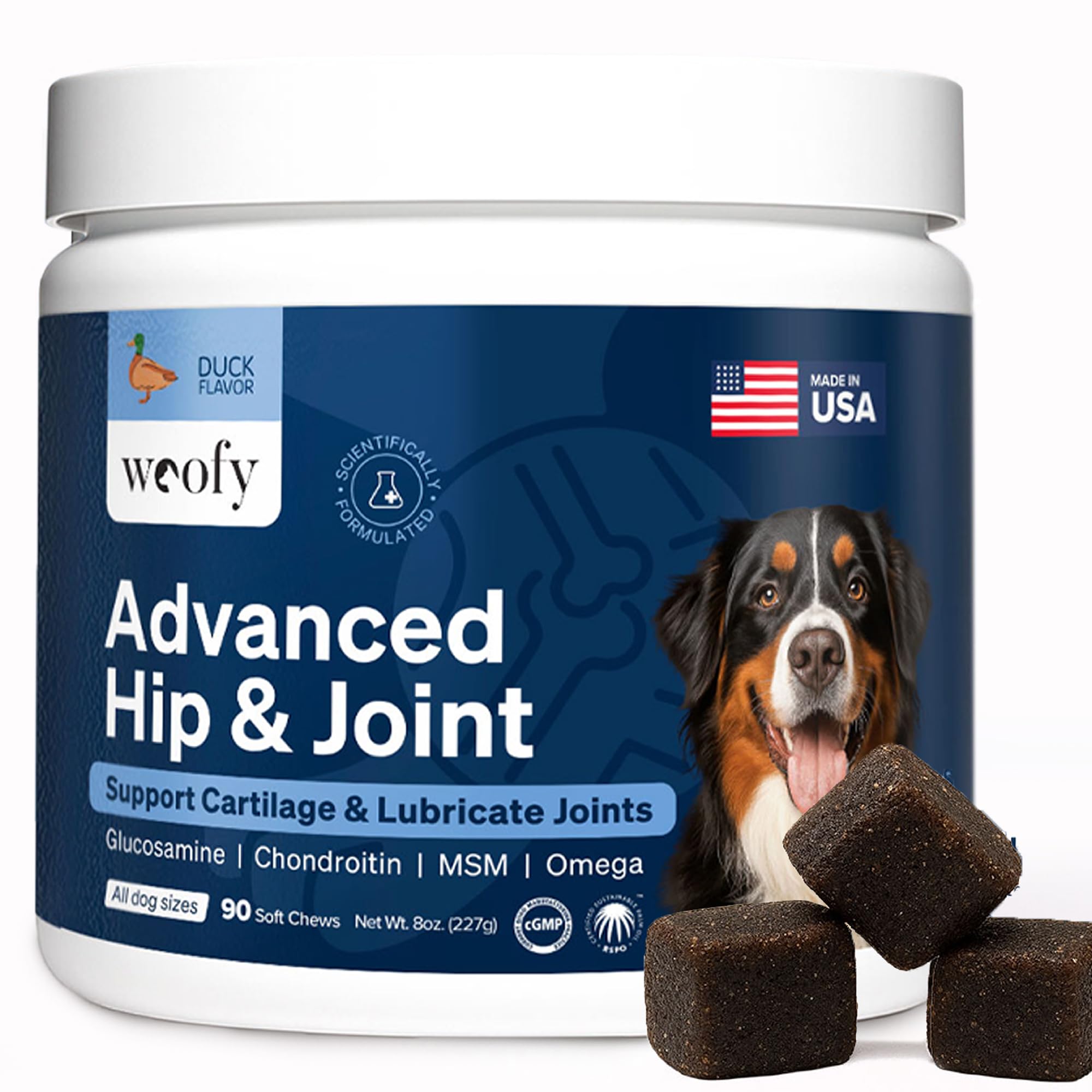 Woofy Advanced Strength Hip & Joint Health Supplement for Dogs - - Product Imagery