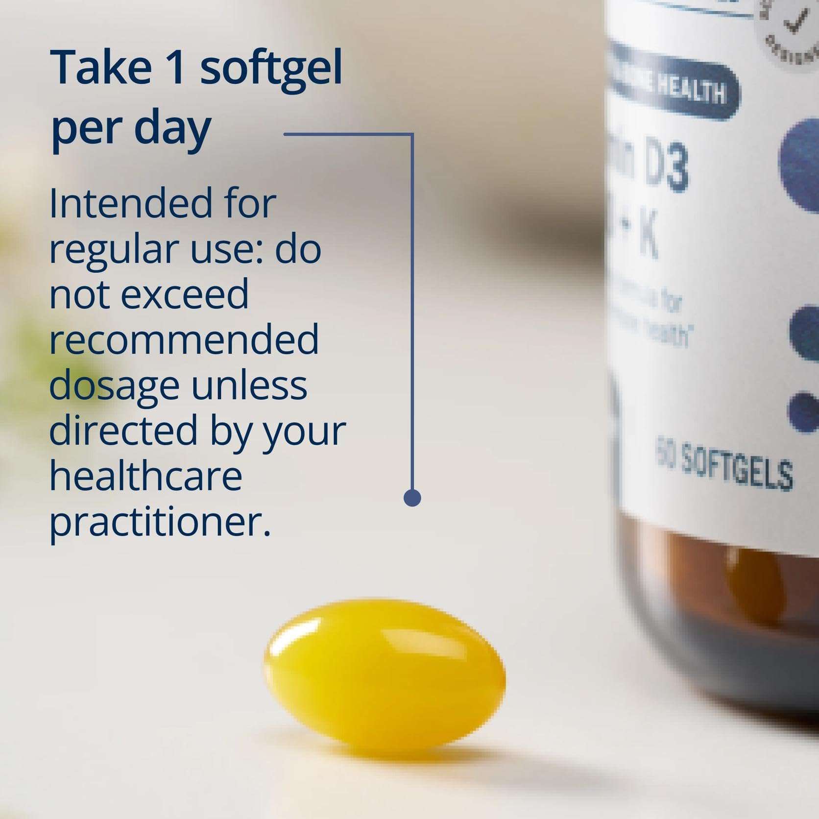 Metagenics Vitamin D3 K2 10,000 IU MK-7 softgels, dietary vitamin supplement for bone and immune health.
