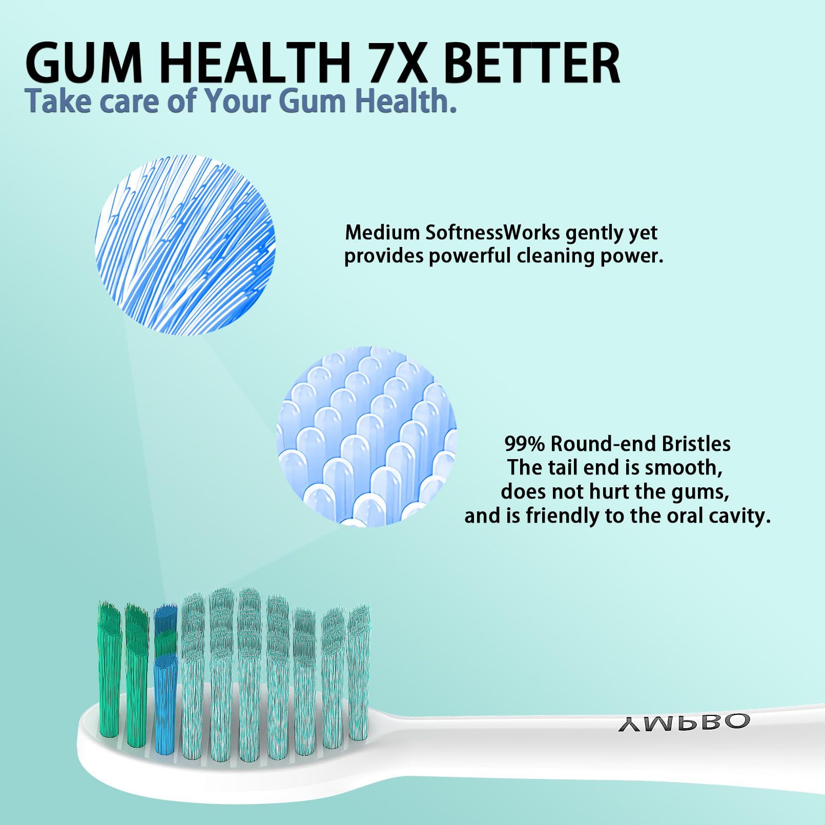 YMPBO toothbrush replacement heads for TAO Clean electric toothbrush, 10-pack, soft bristle heads for oral hygiene.