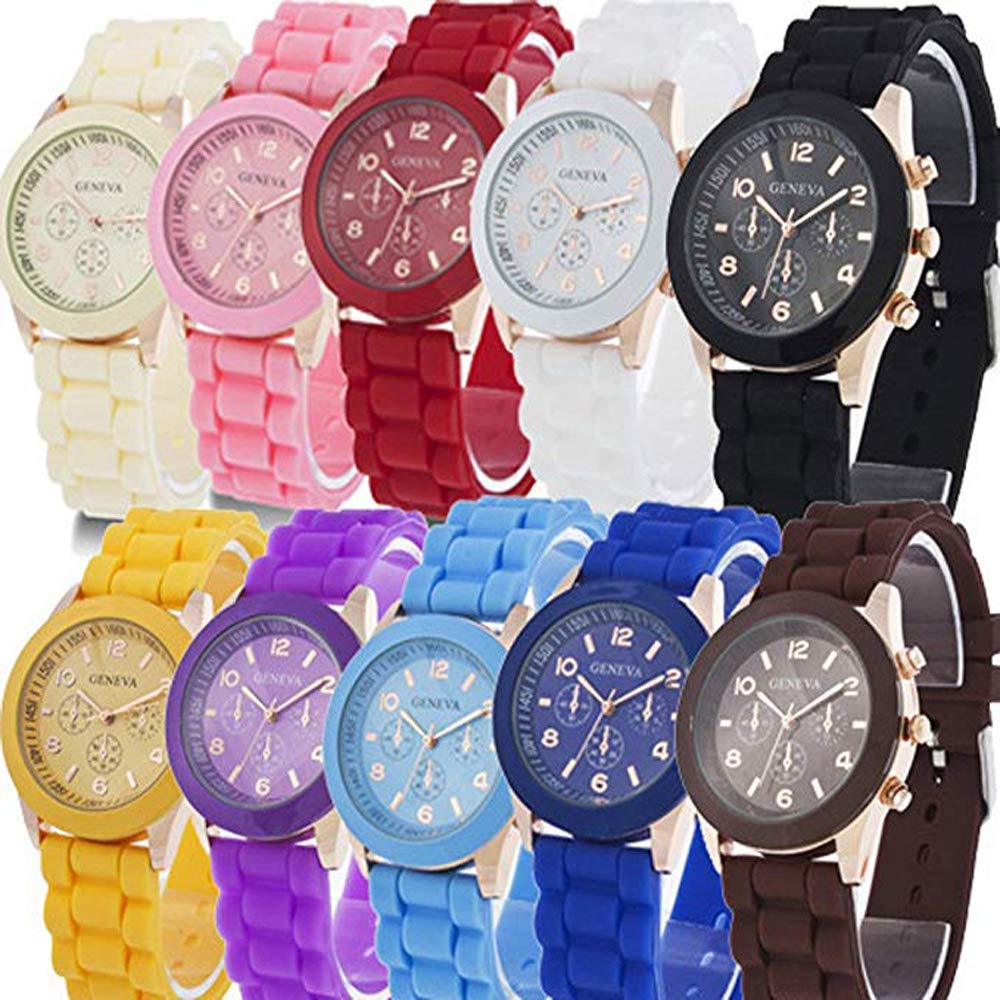 CdyBox Wholesale 10 Assorted Women Men Silicone Casual Watch Quartz Wristwatch Candy Color – product photo (Wrist Watche