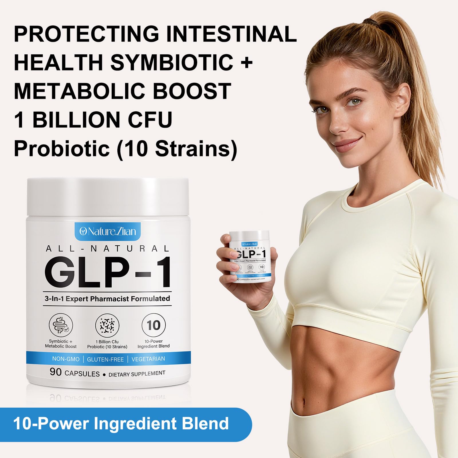 O Nature ZIRAN GLP-1 Weight Management Supplement for Women & Men, GLP1 Appetite Control, Energy & Digestion Balance - Vegan, Gluten-Free, Dairy Free, 90 Capsules (Pack of 1)