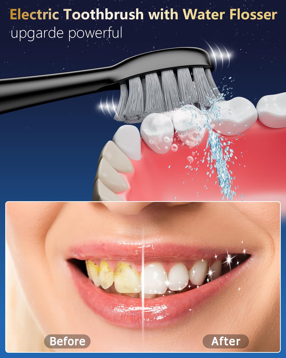 Electric Toothbrush with Water Flosser 5 Speeds 3 Modes - Ducard Official Imagery - 4