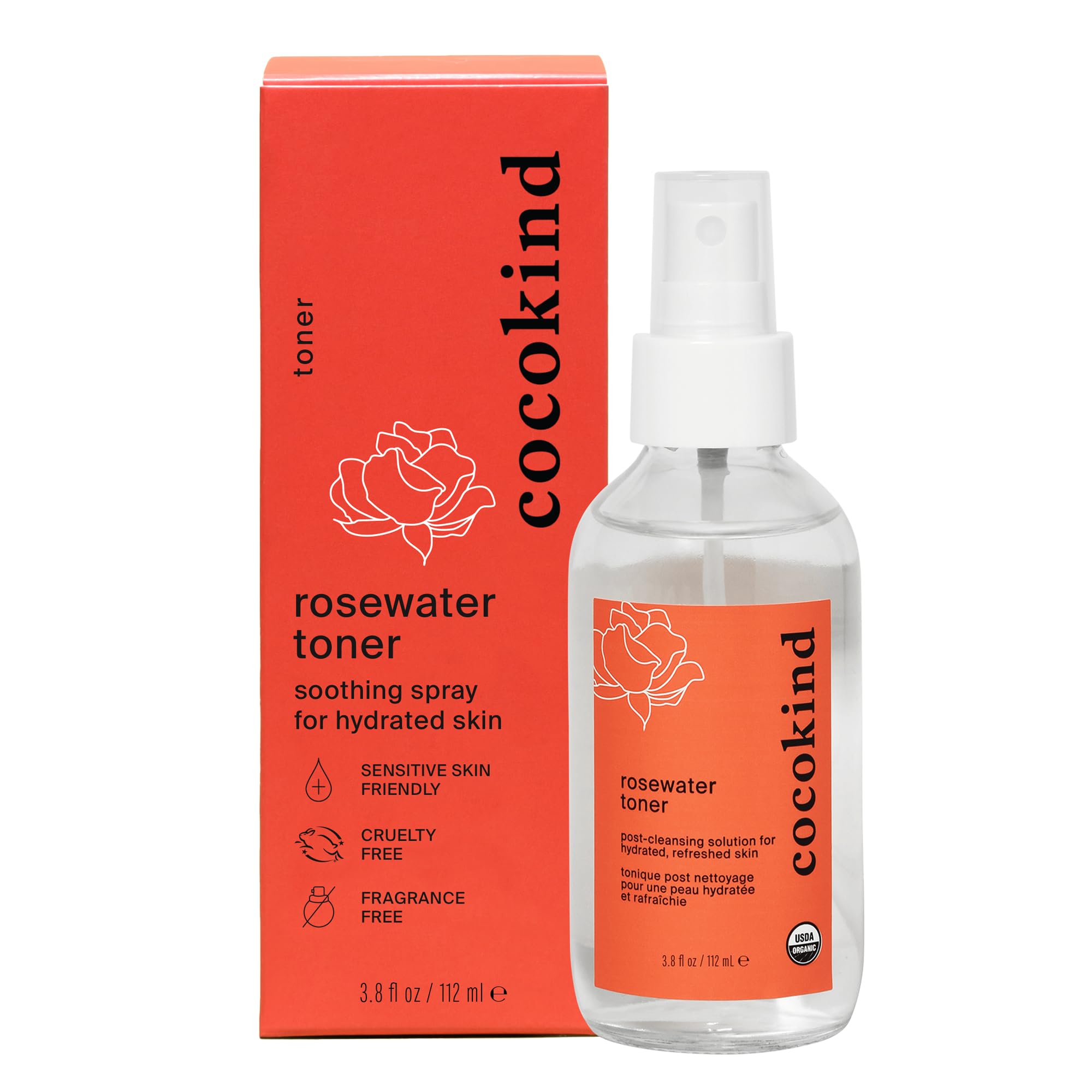 Cocokind Rosewater Facial Toner, 4 Fl Oz - Product Imagery