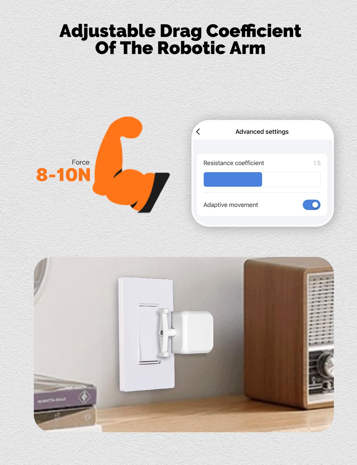 MOES Rock Switch Fingerbot Gen 3, Smart Button Pusher, Timer Control – packaging and label