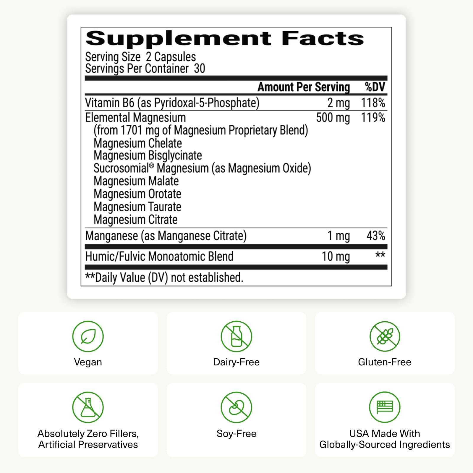 BIOptimizers Magnesium Breakthrough Supplement with 500mg - 7 Forms of Magnesium: Glycinate, Malate, Citrate, and More - Natural Support for Sleep and Cognitive Function -60 Capsules- Calming Vitamins