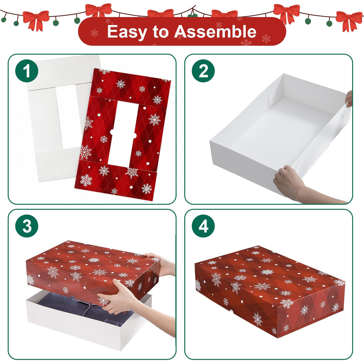 YANGTE 24 Pack 17 Christmas Gift Boxes with Lids - YANGTE Official Imagery - 8