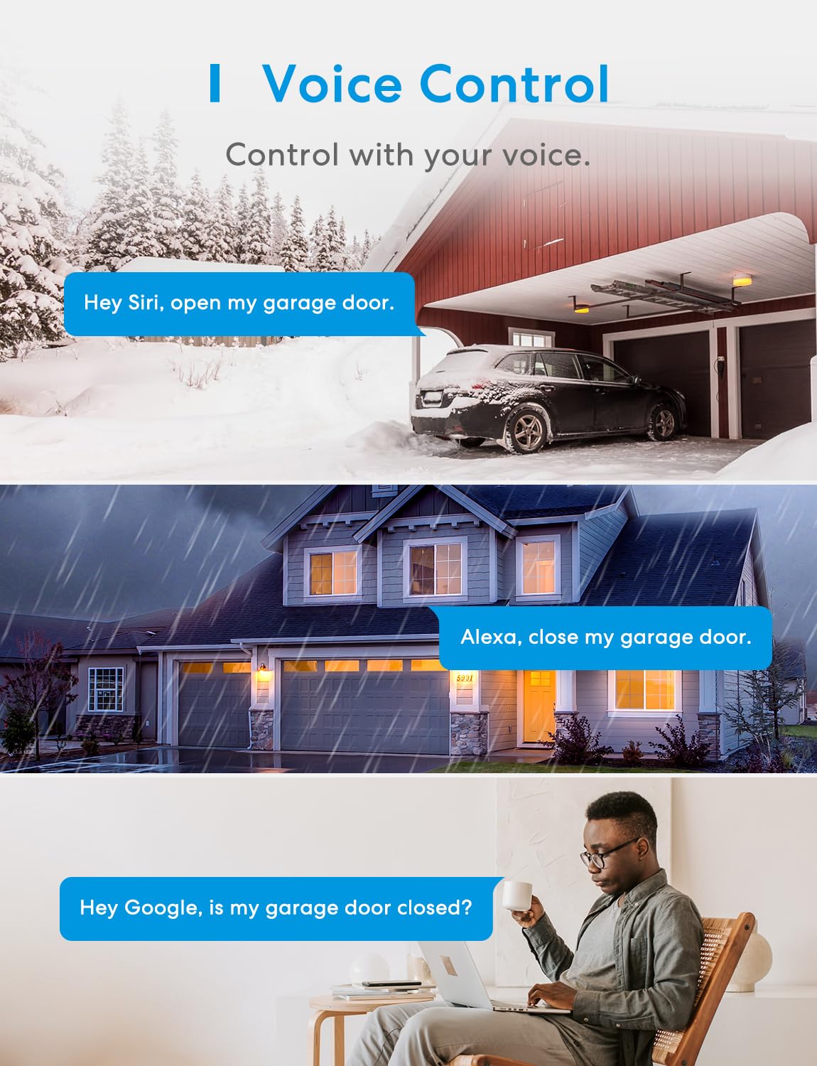 meross Smart Garage Door Opener Remote Work with HomeKit, Alexa and Google – close-up detail