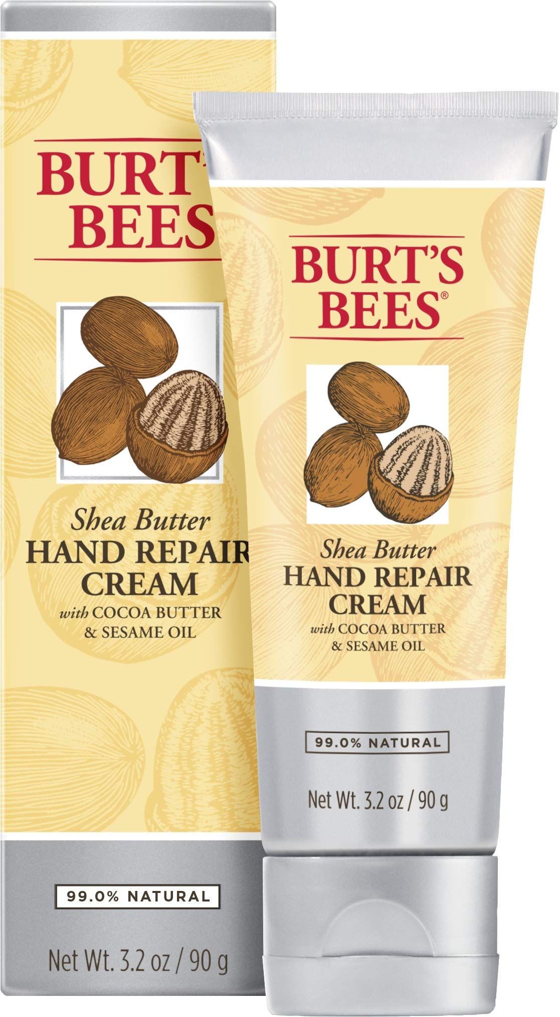 Burt's Bees Shea Butter Hand Cream 3.2 oz in a 3-pack, moisturizing skin moisturizer for soft, hydrated hands.