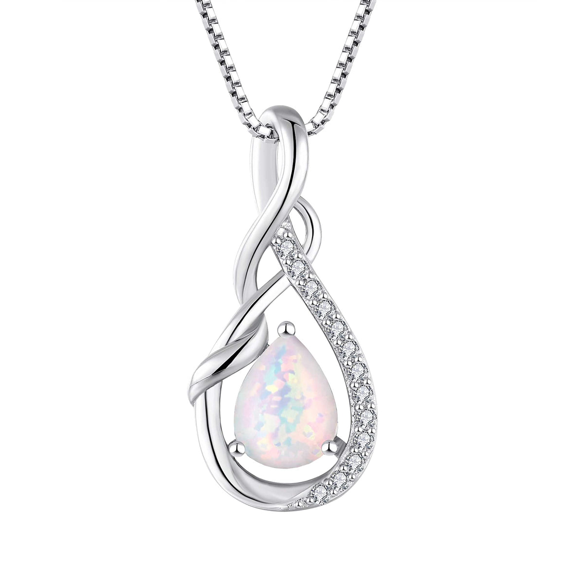 STARCHENIE Infinity Teardrop Necklace for Women 925 Sterling Silver Pendant Birthstone Jewelry – product photo (Pendant 