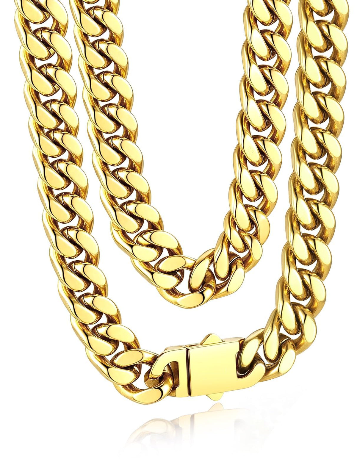Bandmax Men s Premium Solid Stainless Steel Miami Cuban Link - Bandmax Official Imagery - 2