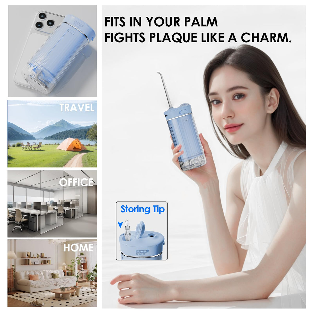 Portable Mini Water Flosser 225ML Long Lasting Endurance - Hooyapik Official Imagery - 3