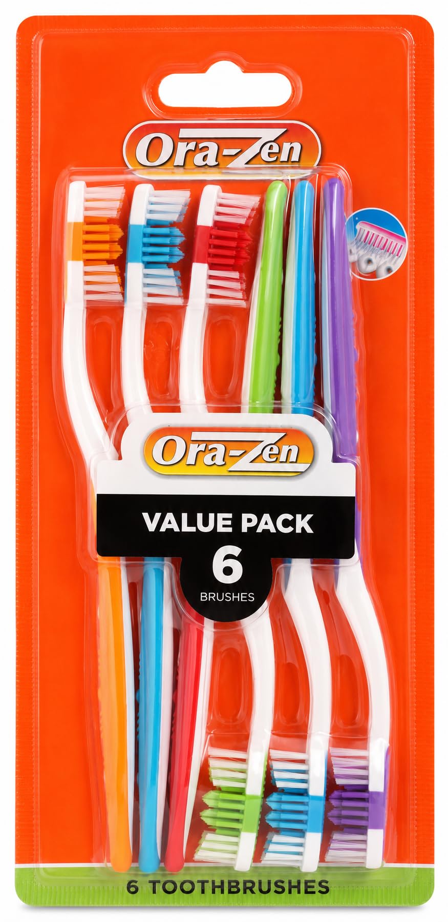Adult Toothbrushes 6 Pack, Manual Toothbrush Value Pack with - Product Imagery