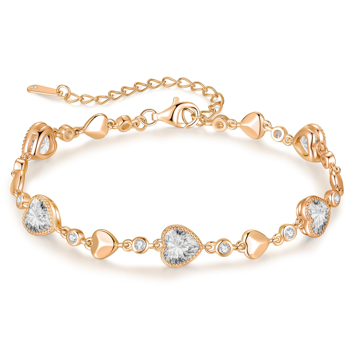 925 Sterling Silver Birthstone Heart Bracelet Jewelry Gift - LOUISA SECRET Official Imagery - 2