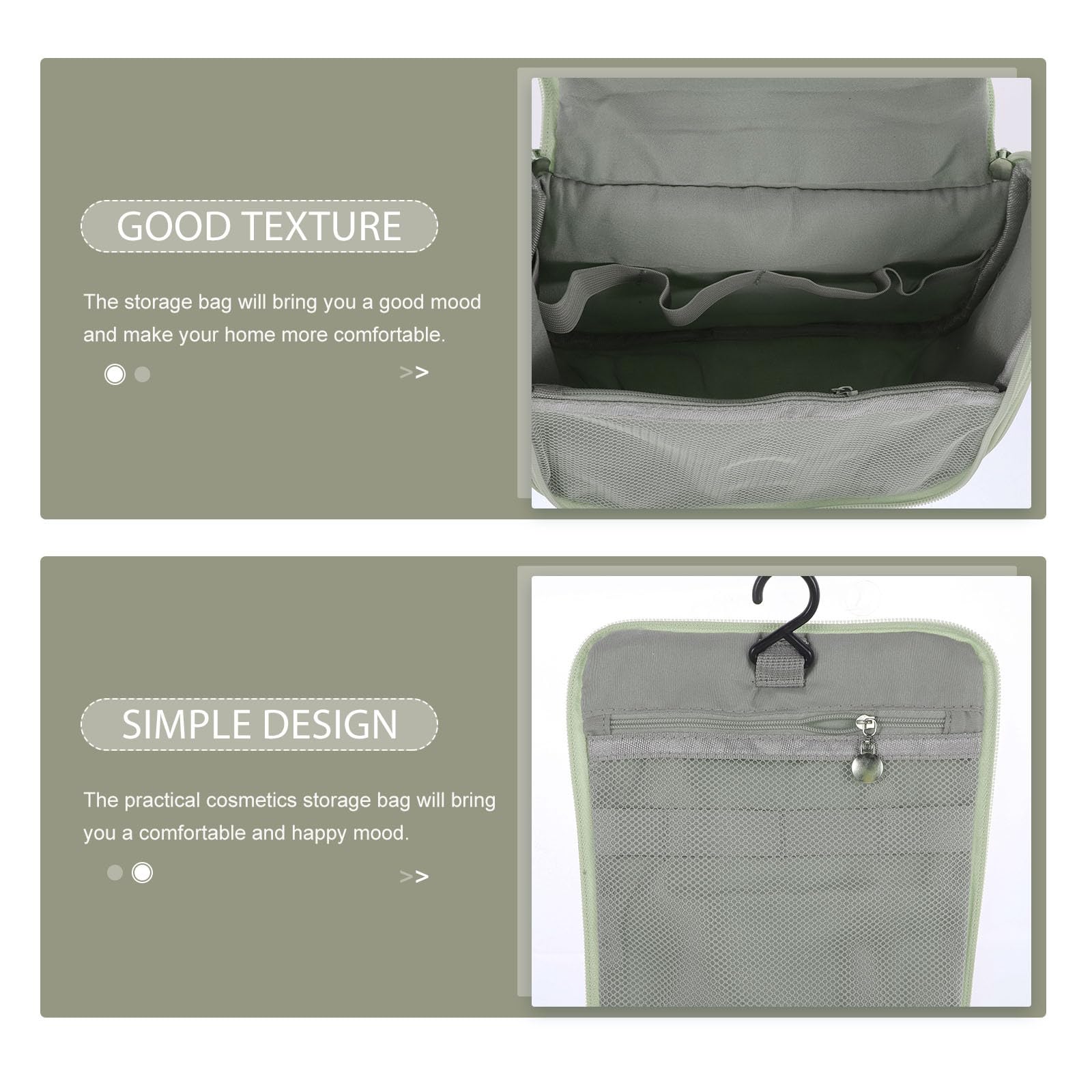 Healeved large waterproof cosmetic travel bag with dry wet separation, portable makeup organizer in green for women.