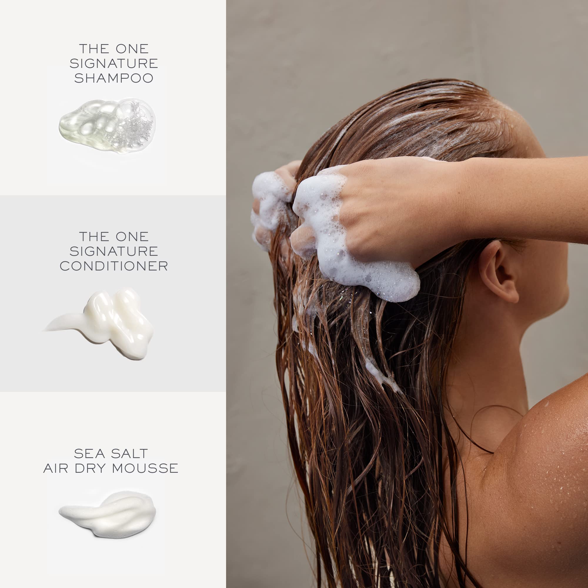 Kristin Ess The One Signature Hair Set with sulfate-free shampoo, hydrating conditioner, sea salt spray, and volumizing mousse for wavy hair