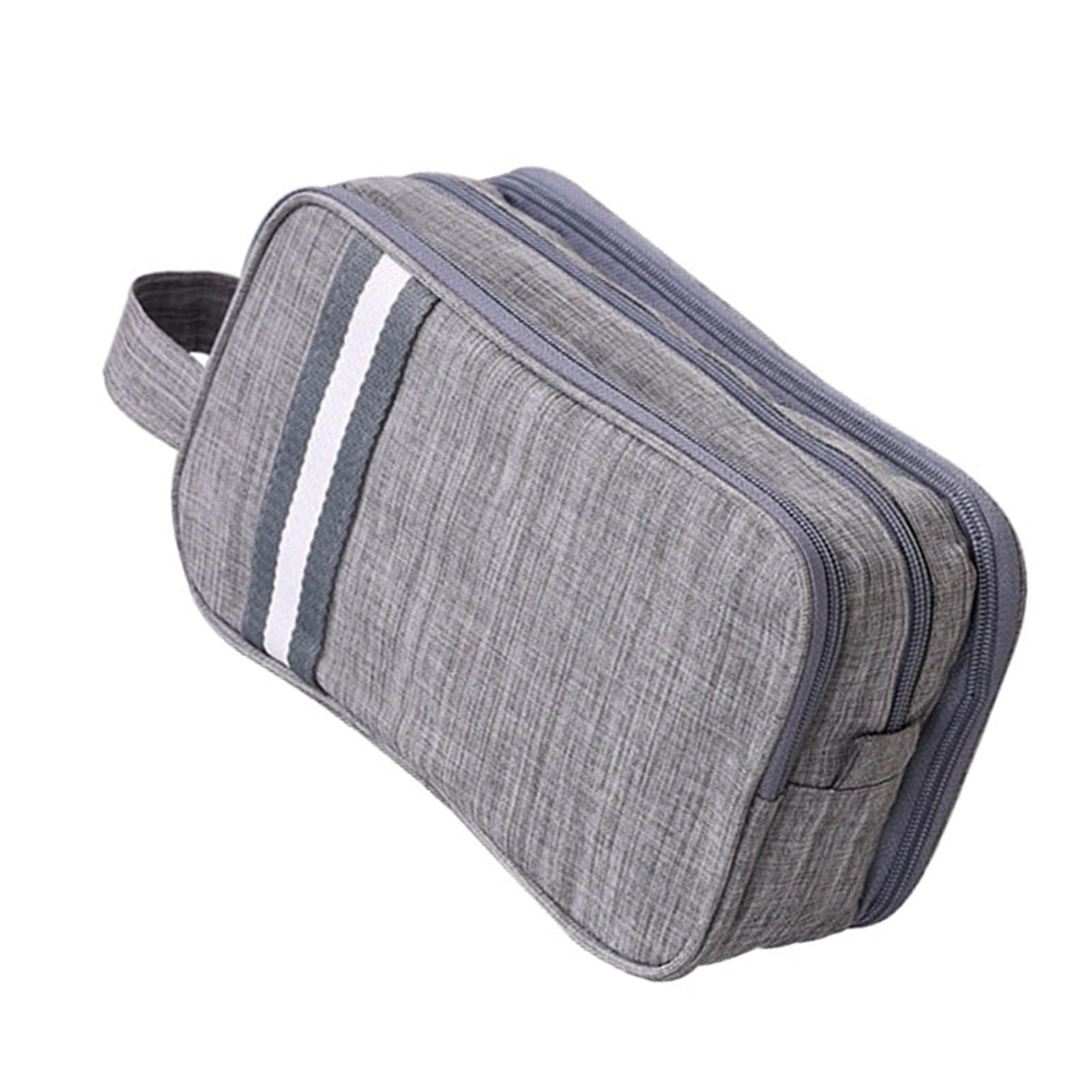 Gucagle cosmetic case with dry and wet compartments, lightweight polyester travel toiletry bag, portable bathroom organizer.