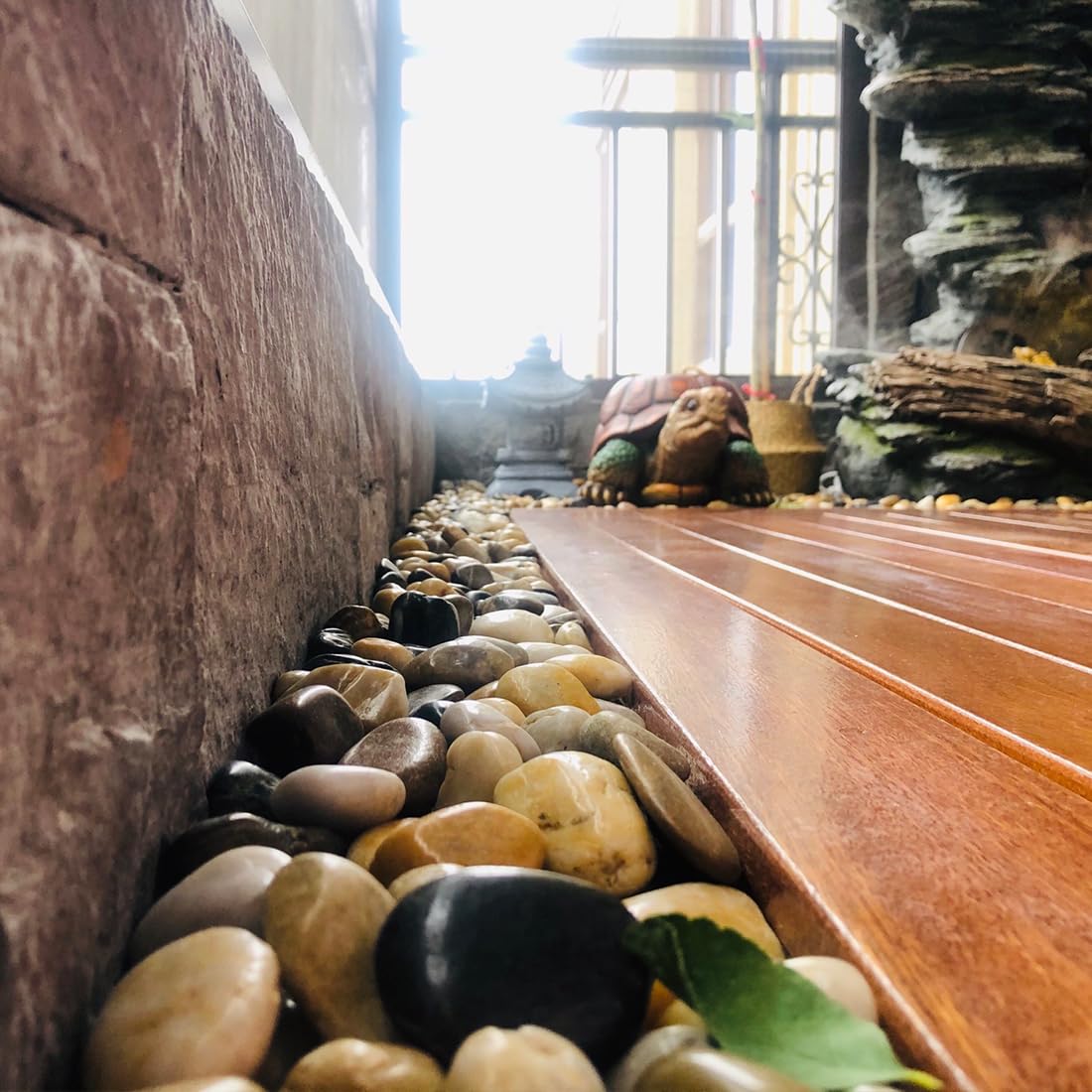 YISZM 20lbs Large River Rocks for Landscaping, 3-4" Mixed Color Pebbles – full view