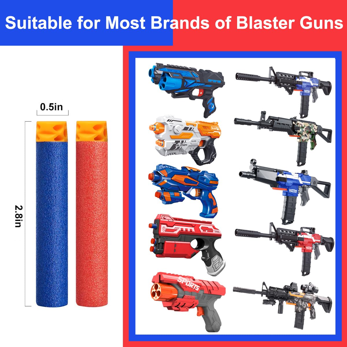 POKONBOY Party Supplies Compatible with Nerf Guns, 10 Sets Kids Blaster Guns Birthday Party Favors Accessories with Face