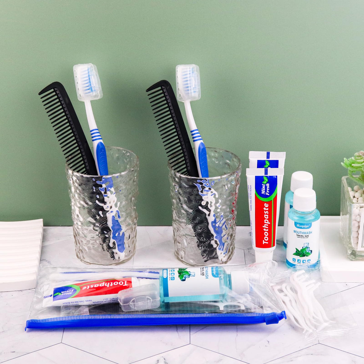 SLequipo 30 set Travel Toothbrush Kit Bulk Toothbrushes Set for Travel – full view