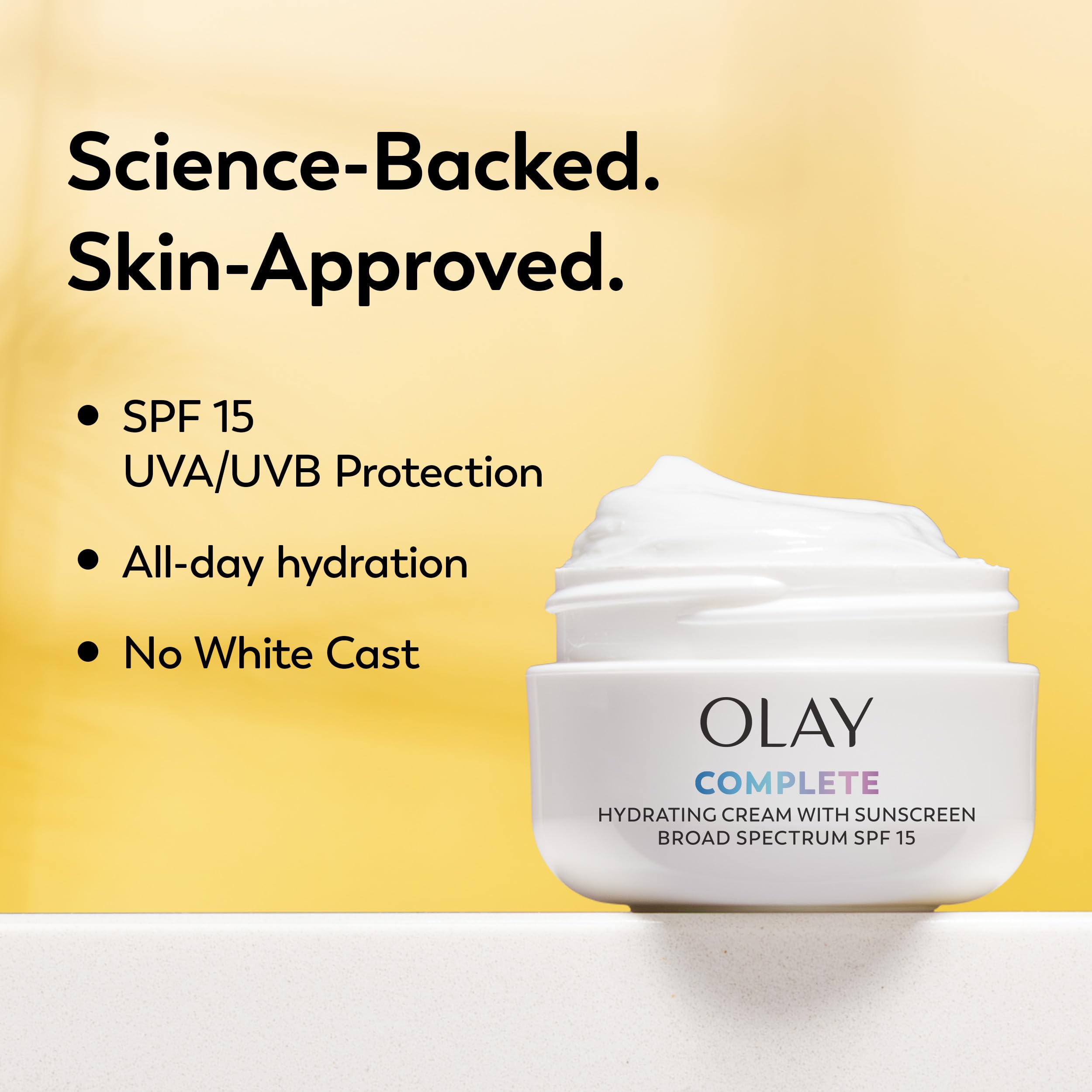 Olay Complete All Day UV Moisturizer with SPF 15, normal skin, 2 fl oz bottle, pack of 3, featuring sun protection and hydration