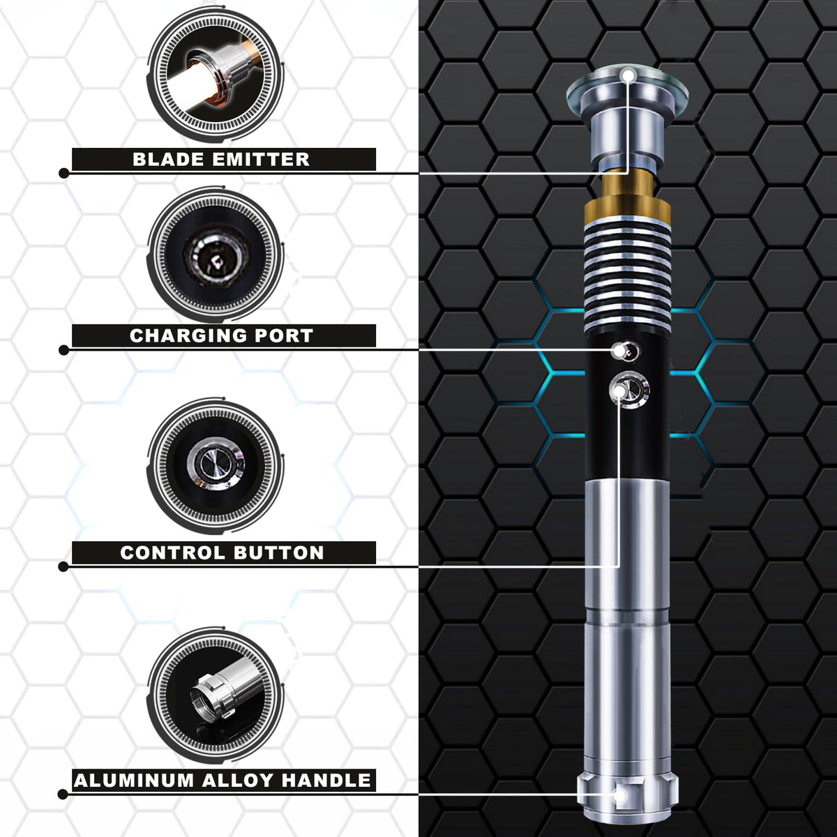 XUZ Light Up Saber for Adults Men Boys 16 Color Metal Hilt - XUZ Official Imagery - 8