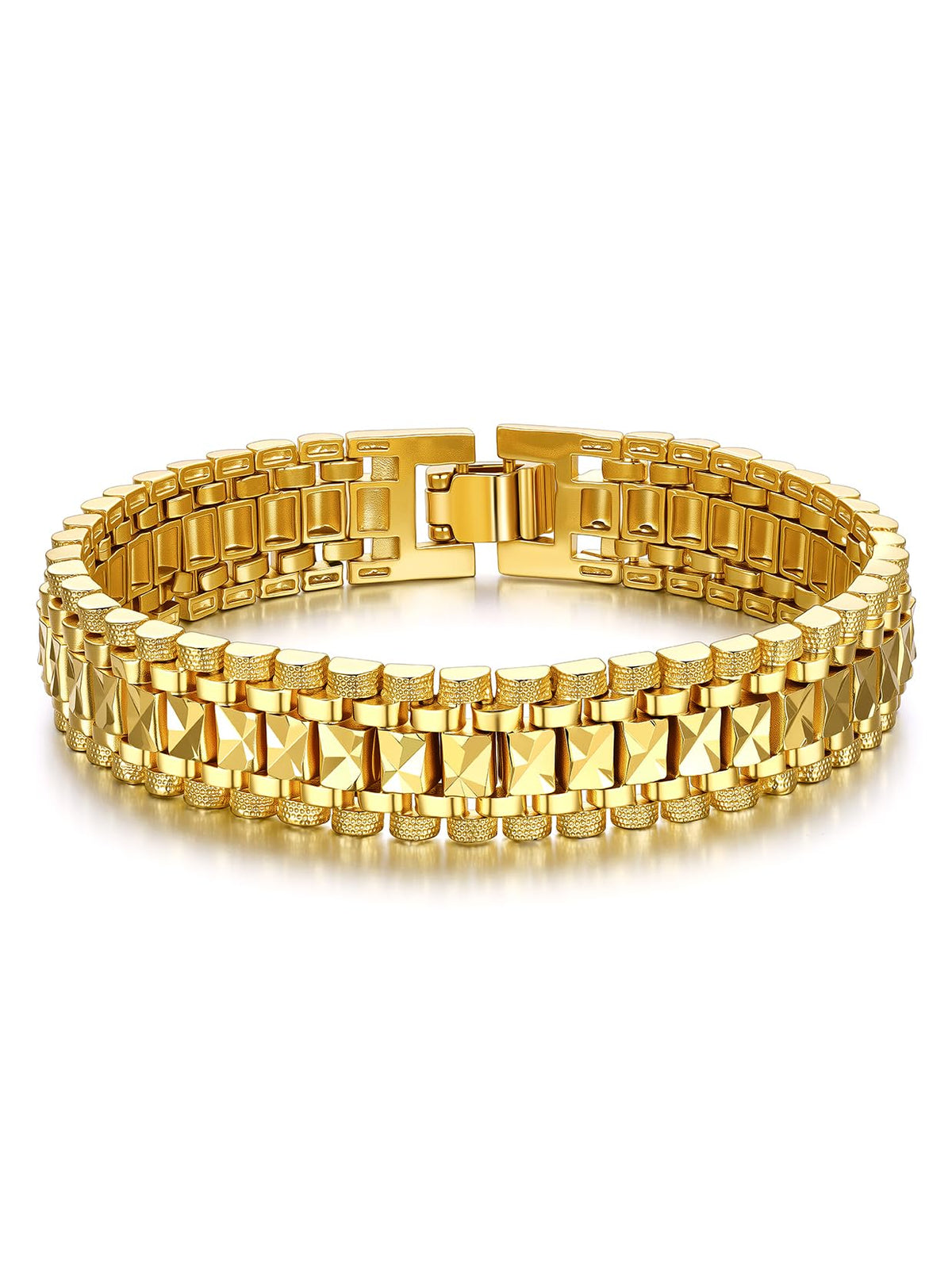 U7 Bracelets for Men, Stainless Steel Mens Chain Link Wrist Bracelet – product photo (Link)