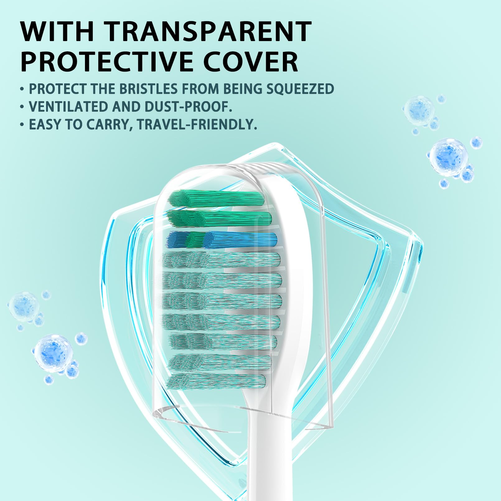 YMPBO toothbrush replacement heads for TAO Clean electric toothbrush, 10-pack, compatible soft bristle replacement heads.