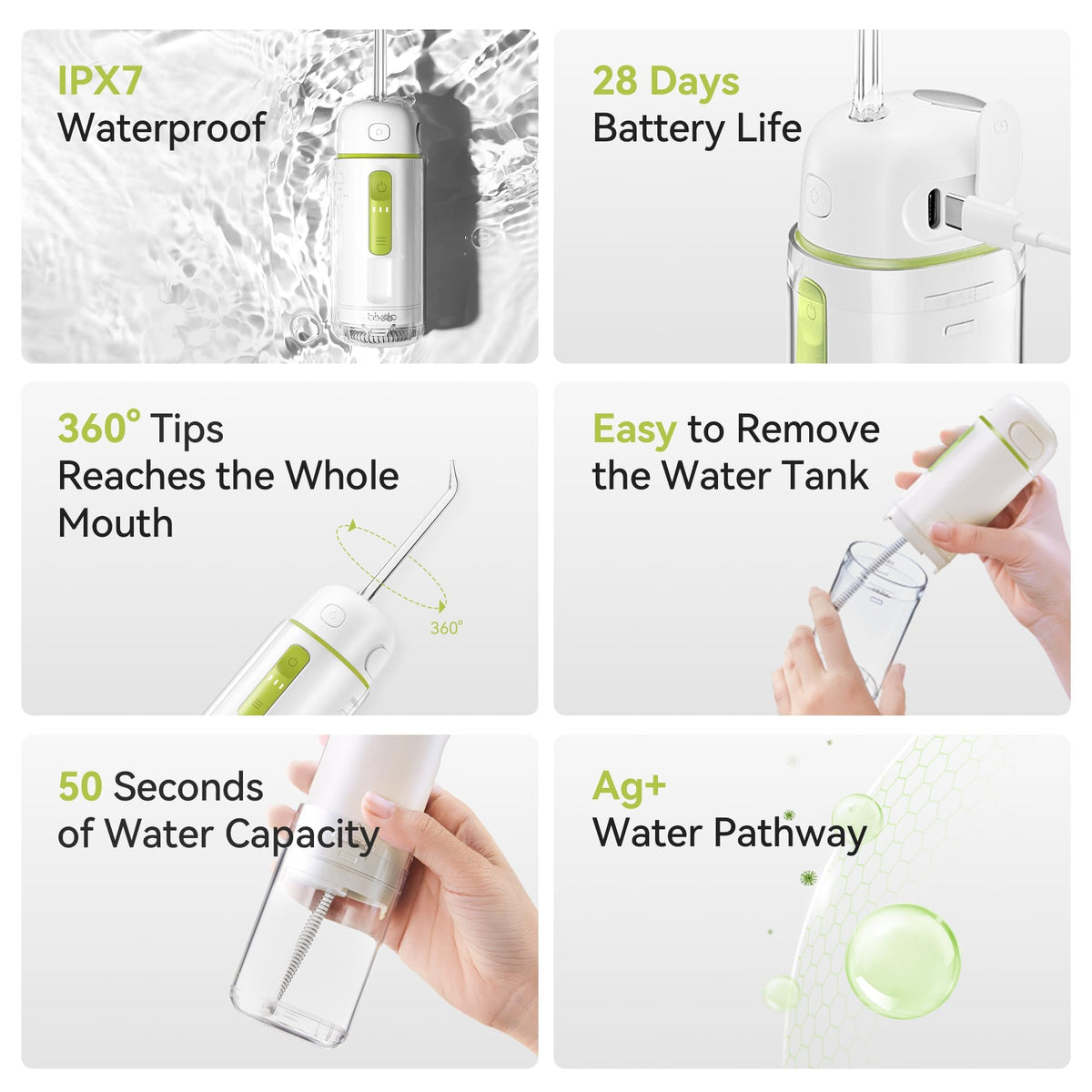 Flosser Go Portable Water Flosser for Travel - Bixdo Glossonic Official Imagery - 6