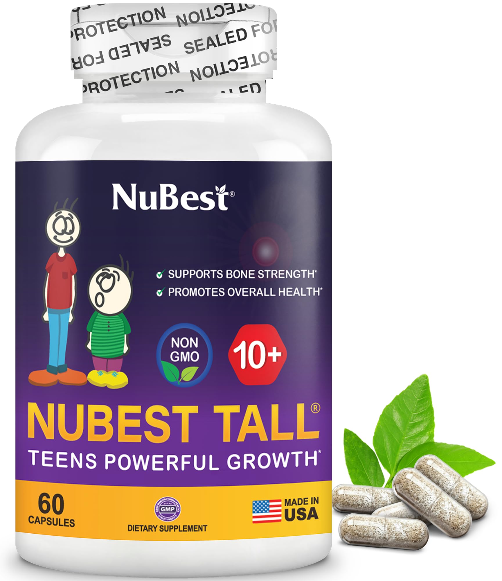 NuBest Tall 10+ Premium Bone Strength Formula, Enhanced Immunity - Product Imagery