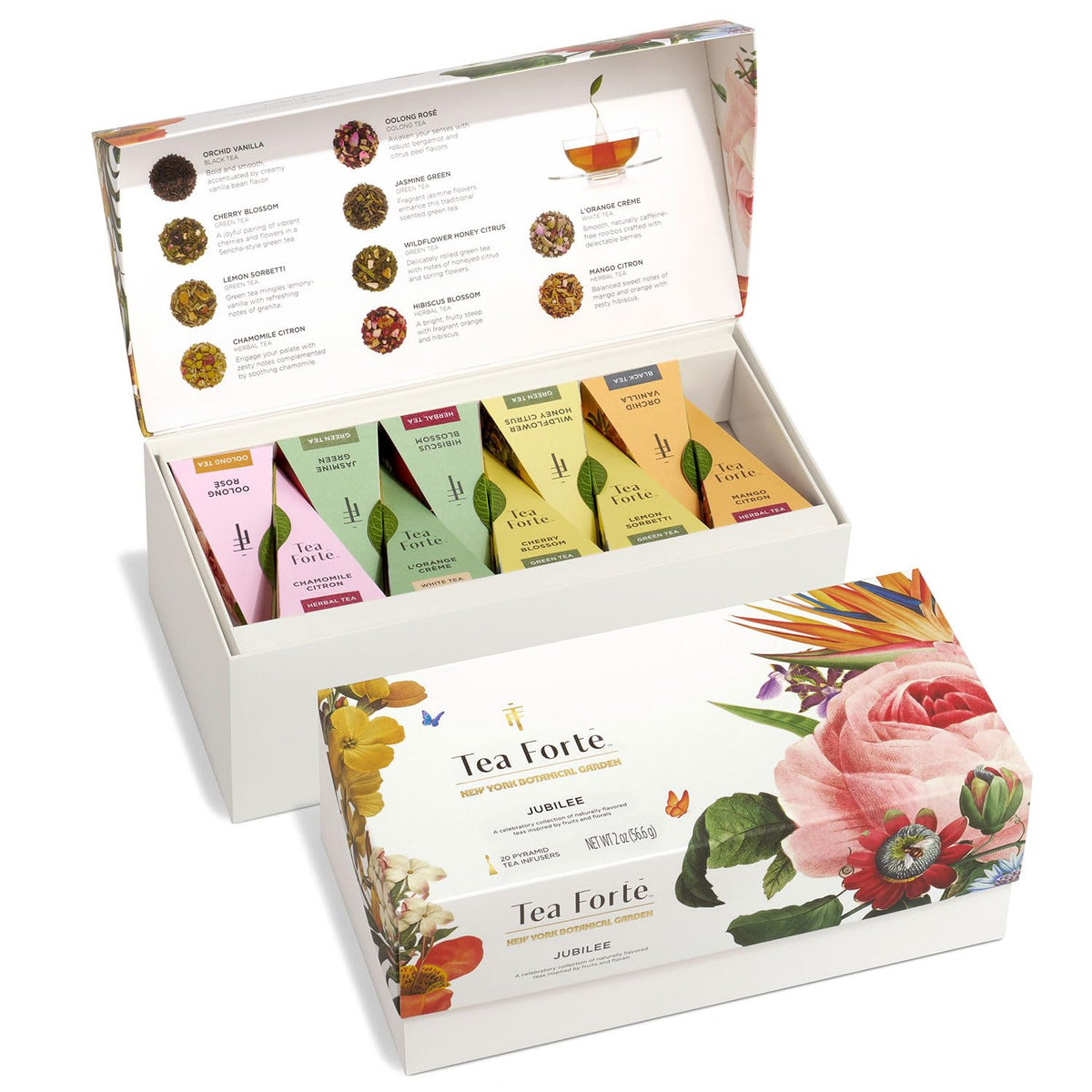 Tea Forte Tea Sampler 20 Pyramid Infuser Bags Premium Tea - Tea Forte Official Imagery - 2