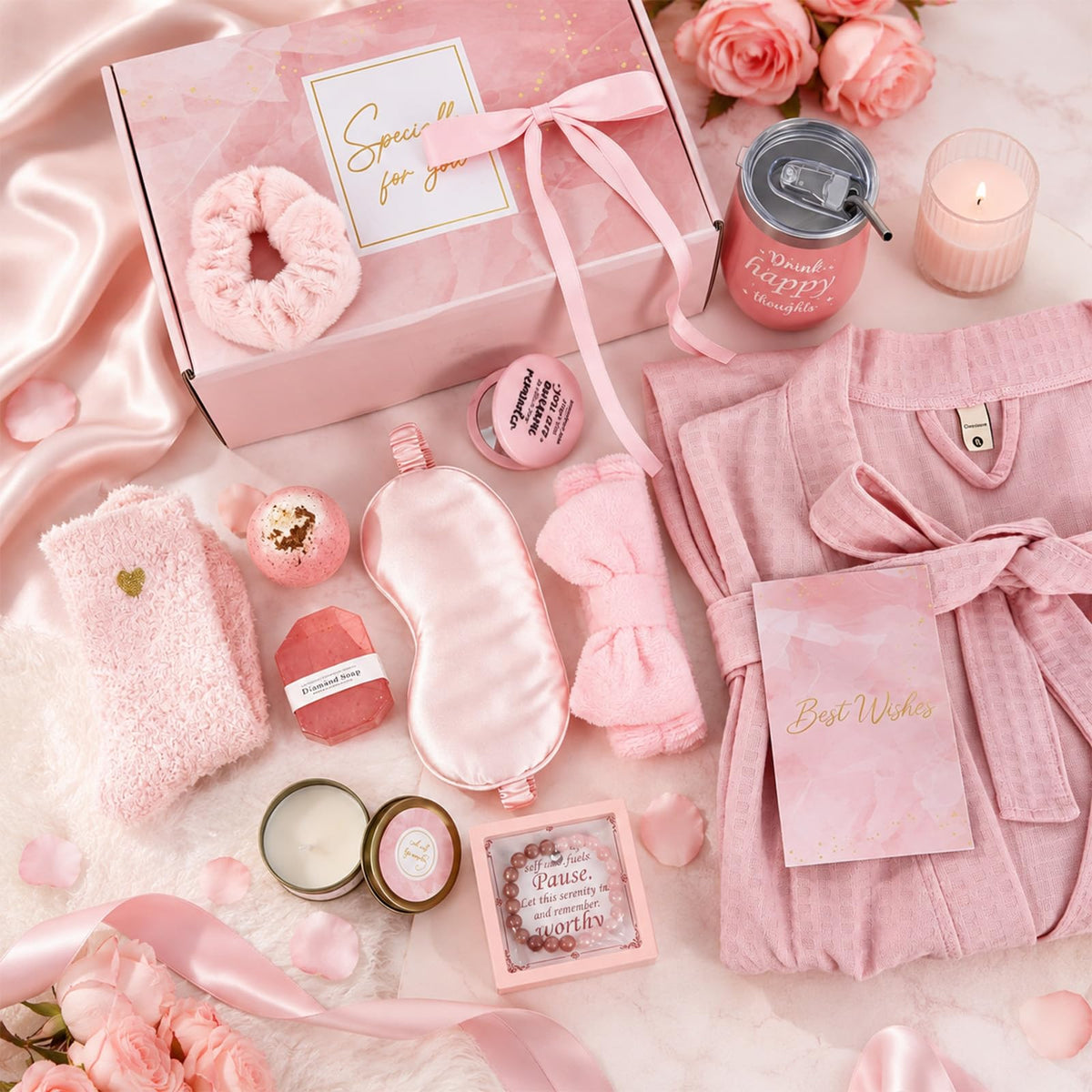 14 Pcs Birthday Gifts for Women Relaxing SPA Robe Sets - gisgfim Official Imagery - 6