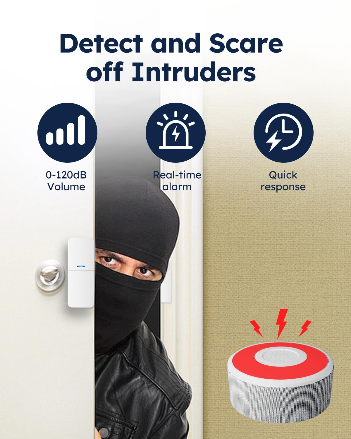 tolviviov WiFi Door Alarm System, 8-Piece DIY Wireless Alarm Kit with Door Sensors – product photo (Home Security System