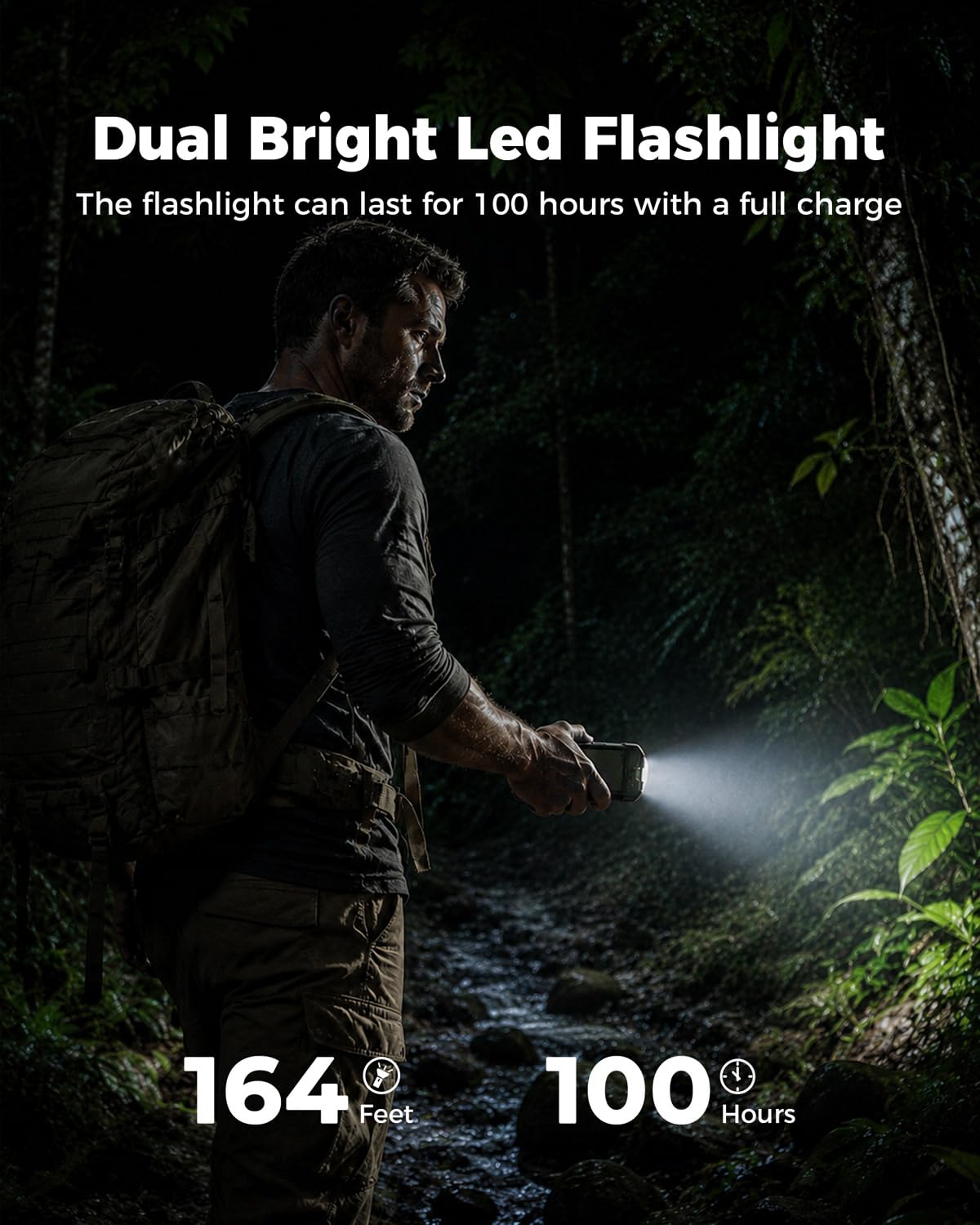 BLAVOR Solar Power Bank 10,000mAh Portable Wireless Charger for Cell Phones – back view and specifications