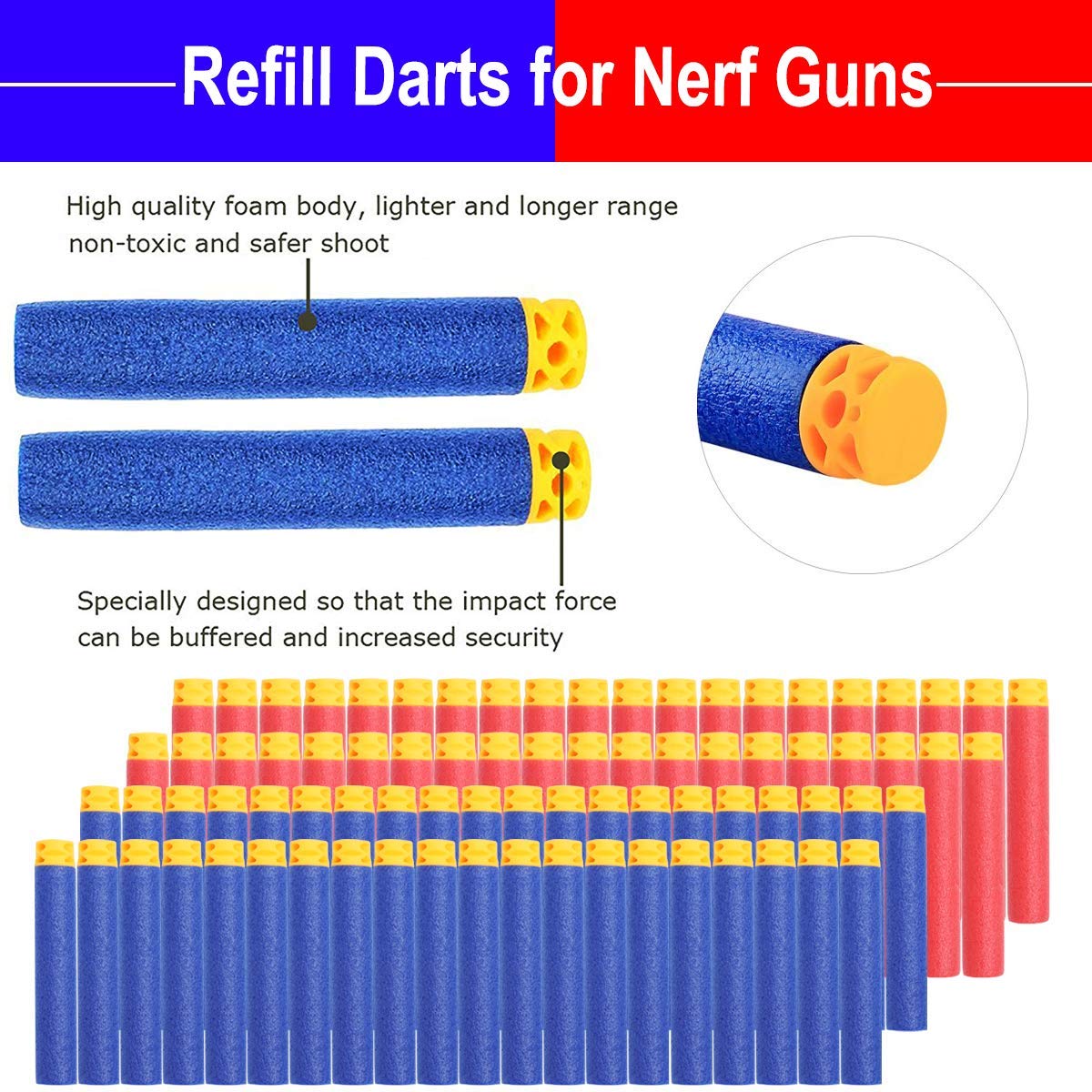 POKONBOY Party Supplies Compatible with Nerf Guns, 10 Sets Kids Blaster Guns Birthday Party Favors Accessories with Face