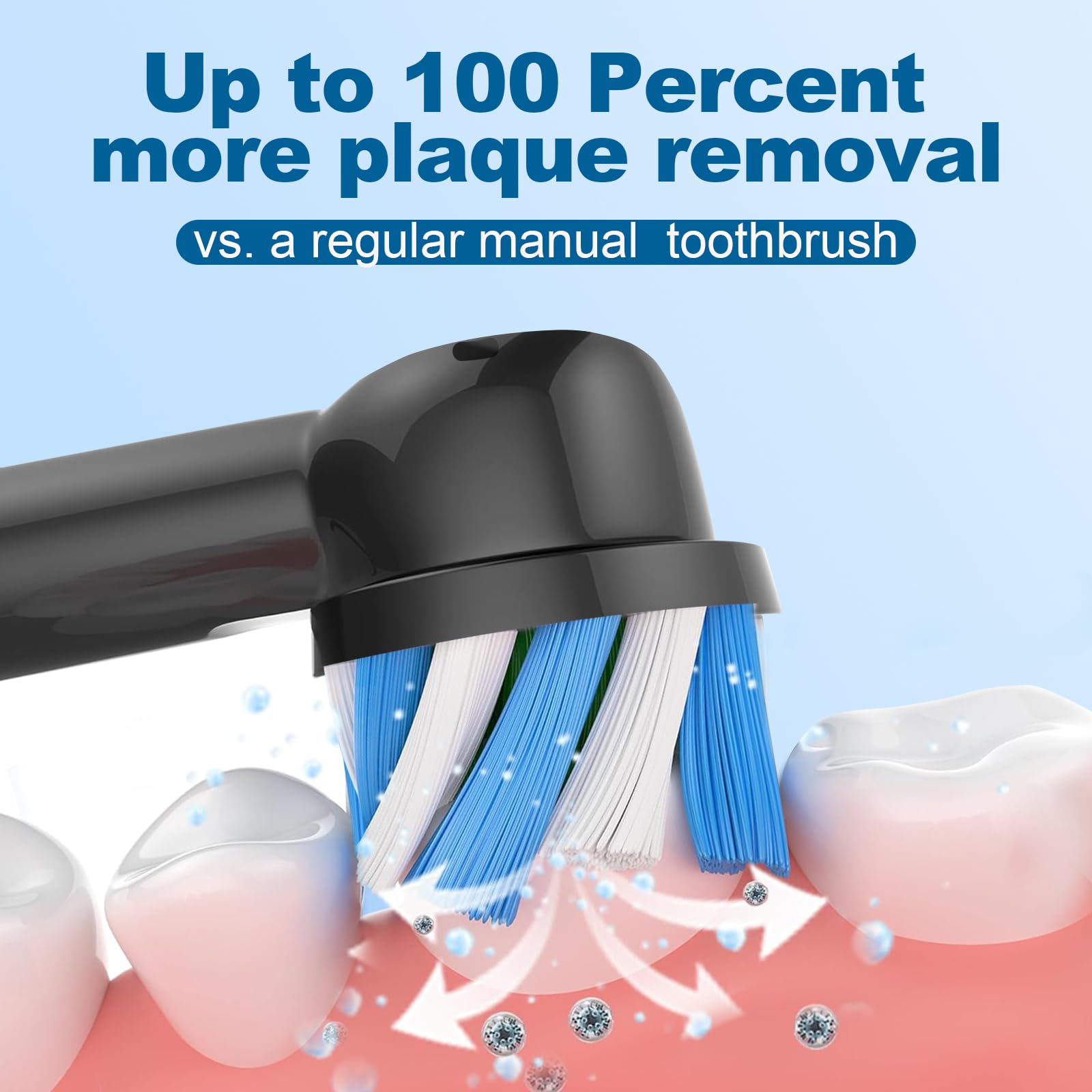 Set of 8 MOFELE replacement toothbrush heads for Oral-B Pro 1000 electric toothbrush. Compatible and easy to attach.