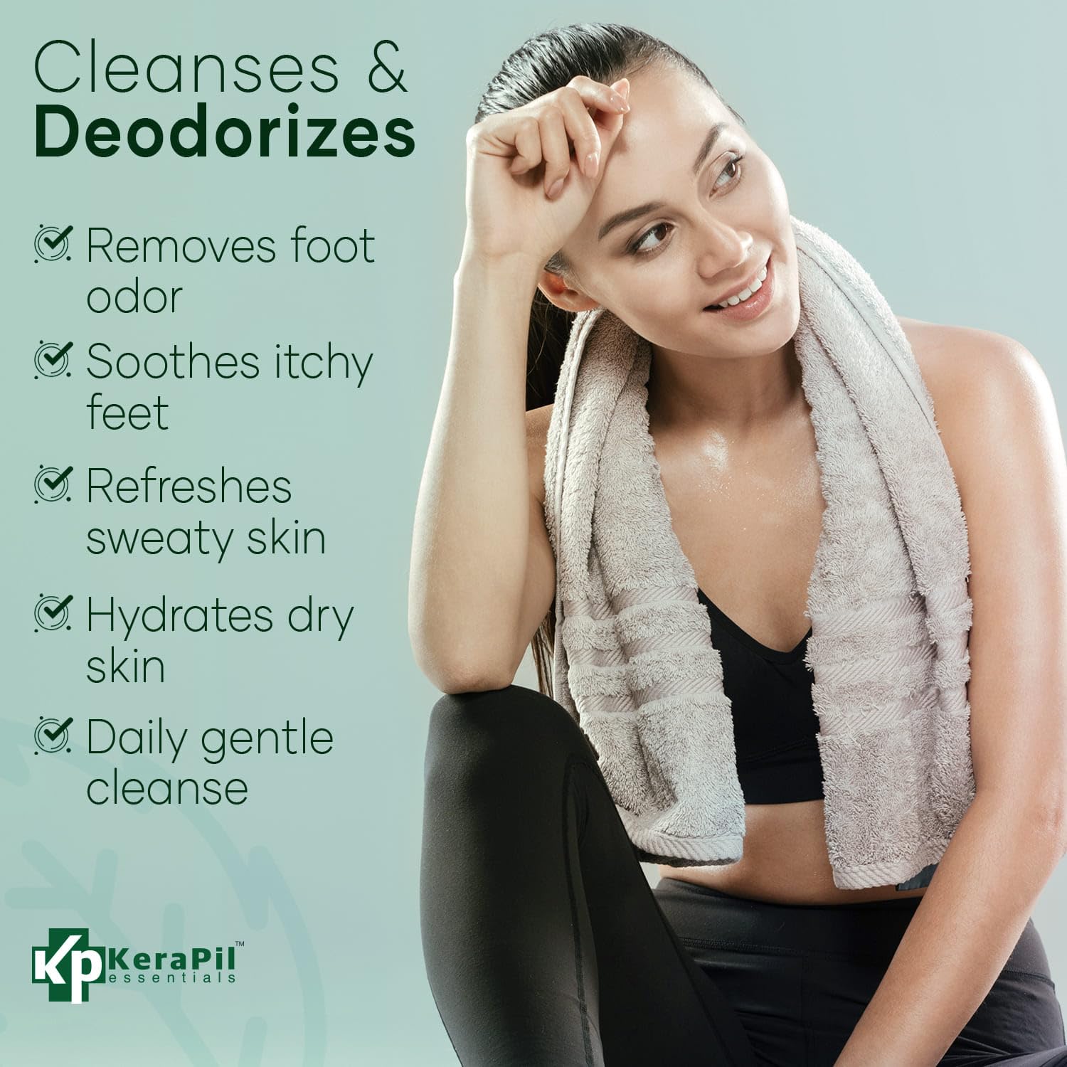 KERAPIL Tea Tree Oil Body Wash in a 16 fl oz bottle, natural skin cleaning agent with tea tree oil for refreshing cleansing.