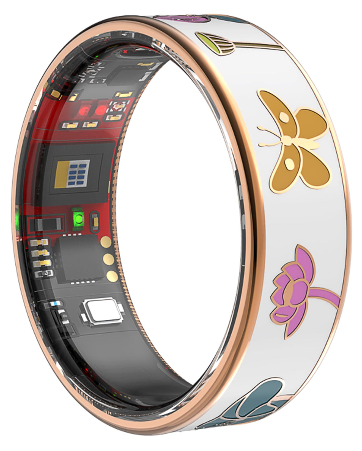 Yihou Smart Ring for Women, Fitness Tracker with Heart Rate and Sleep Monitoring – Lotus, 0.1 inches