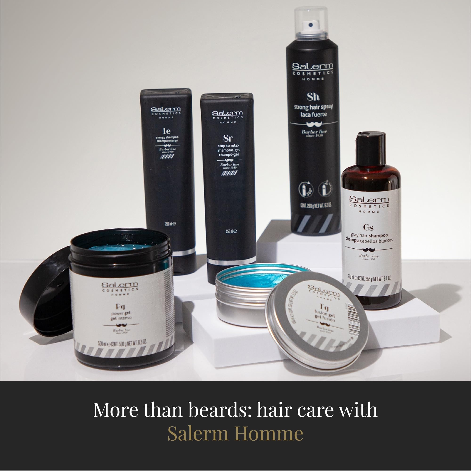 Salerm Homme Power Gel intense hold hair styling gel in 500ml bottle, designed for strong, long-lasting hair control and style.
