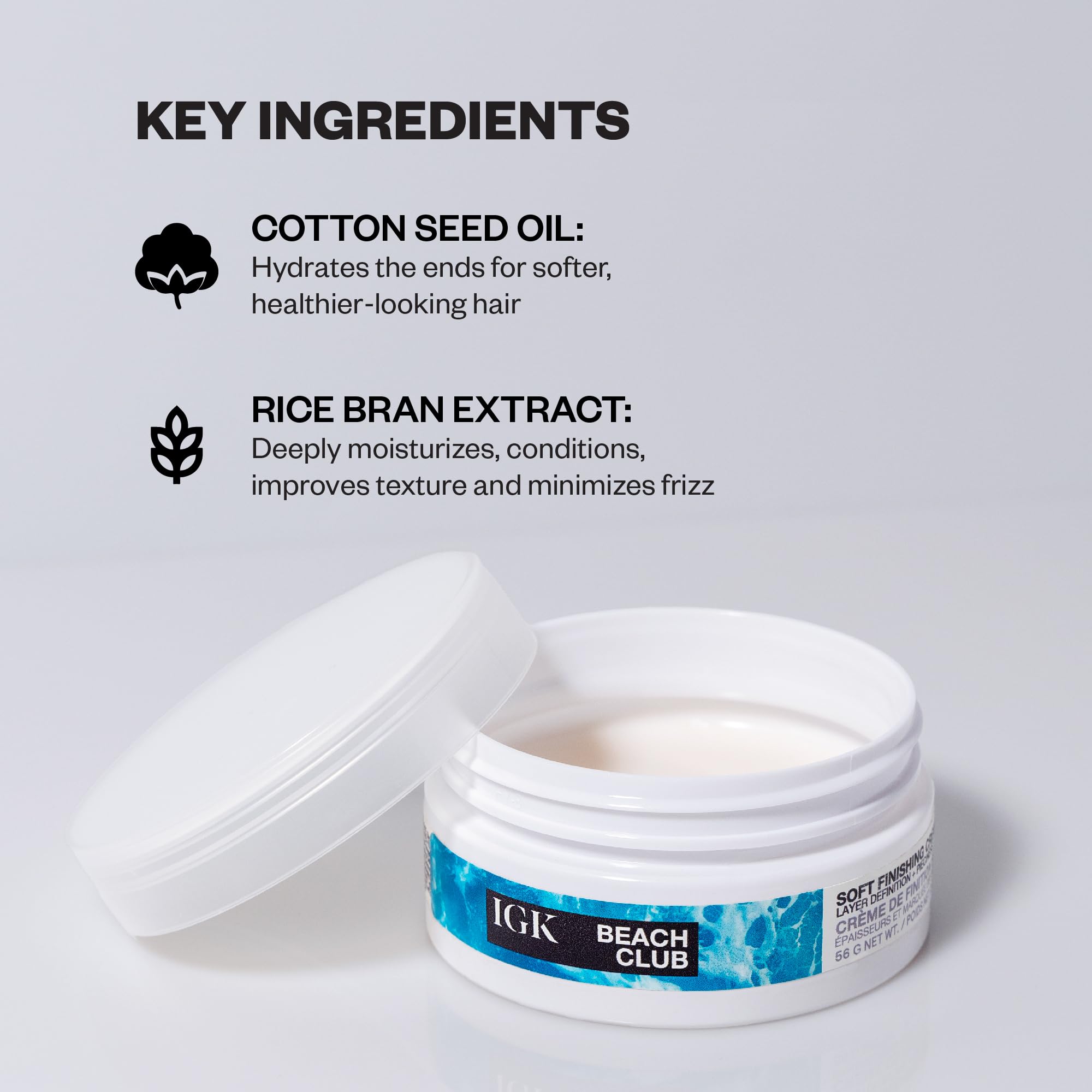 IGK Beach Club Soft Texture Paste 2 oz, vegan hair styling agent, with a natural, matte finish for tousled beachy hair look.