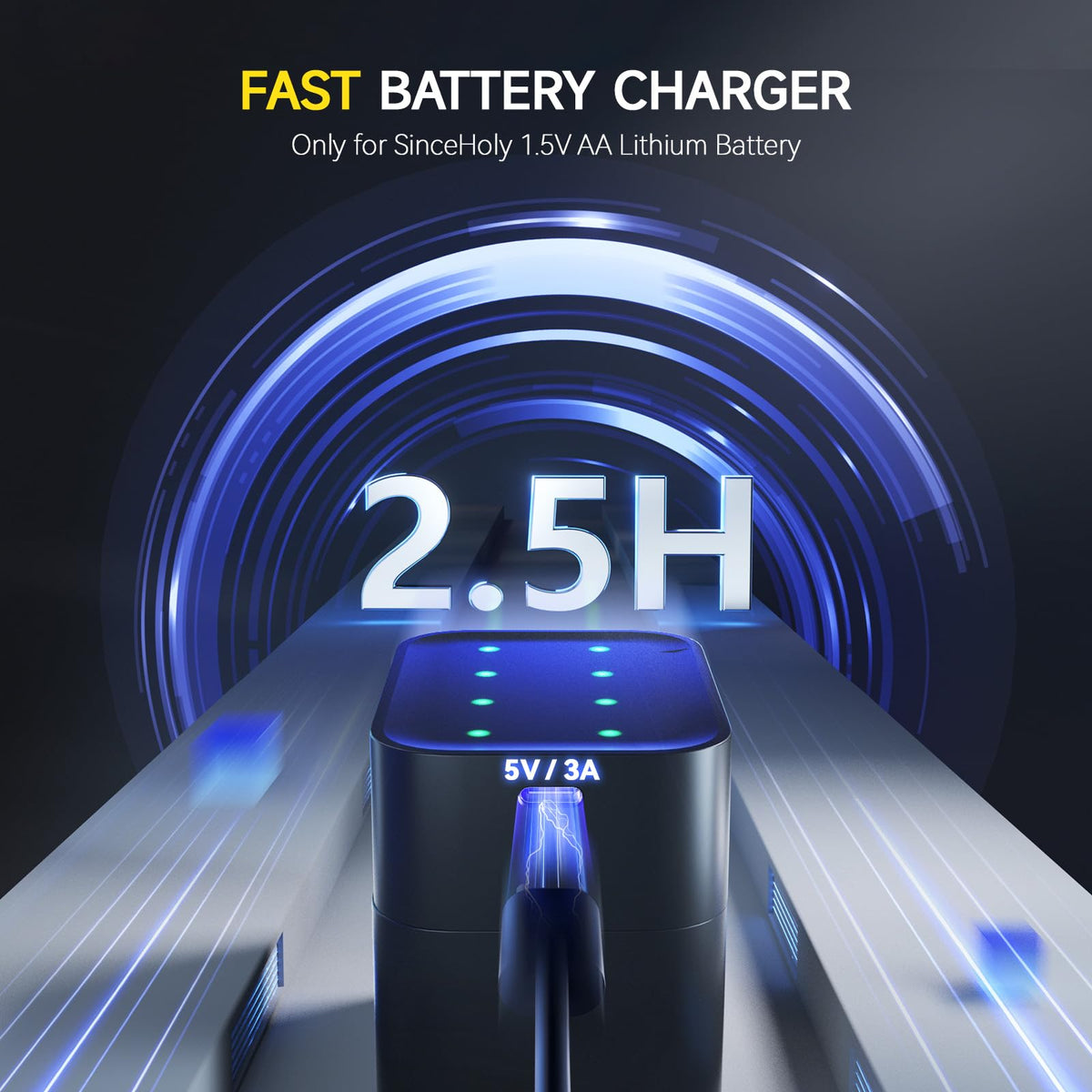 12 Pack 1 5V 3600mWh AA Lithium Rechargeable Batteries with - SINCEHOLY Official Imagery - 5