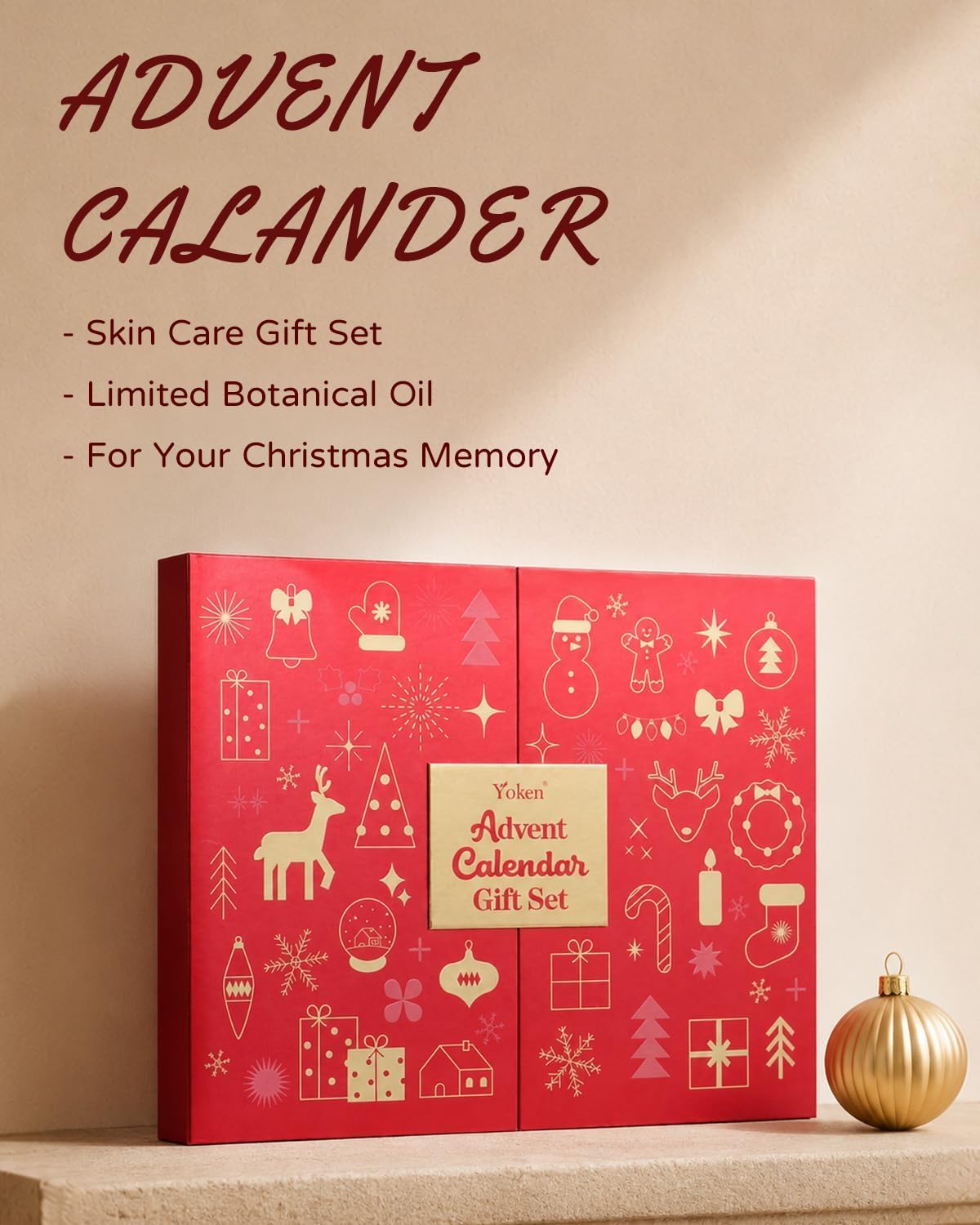 Yoken Advent Calendar 2026,24 Days Christmas Beauty Holiday Gift Skincare – product photo (Sets &amp; Kits)