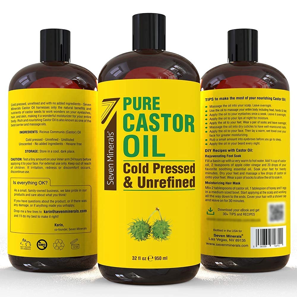 Seven Minerals Pure Grapeseed Oil & Pure Castor Oil – full view
