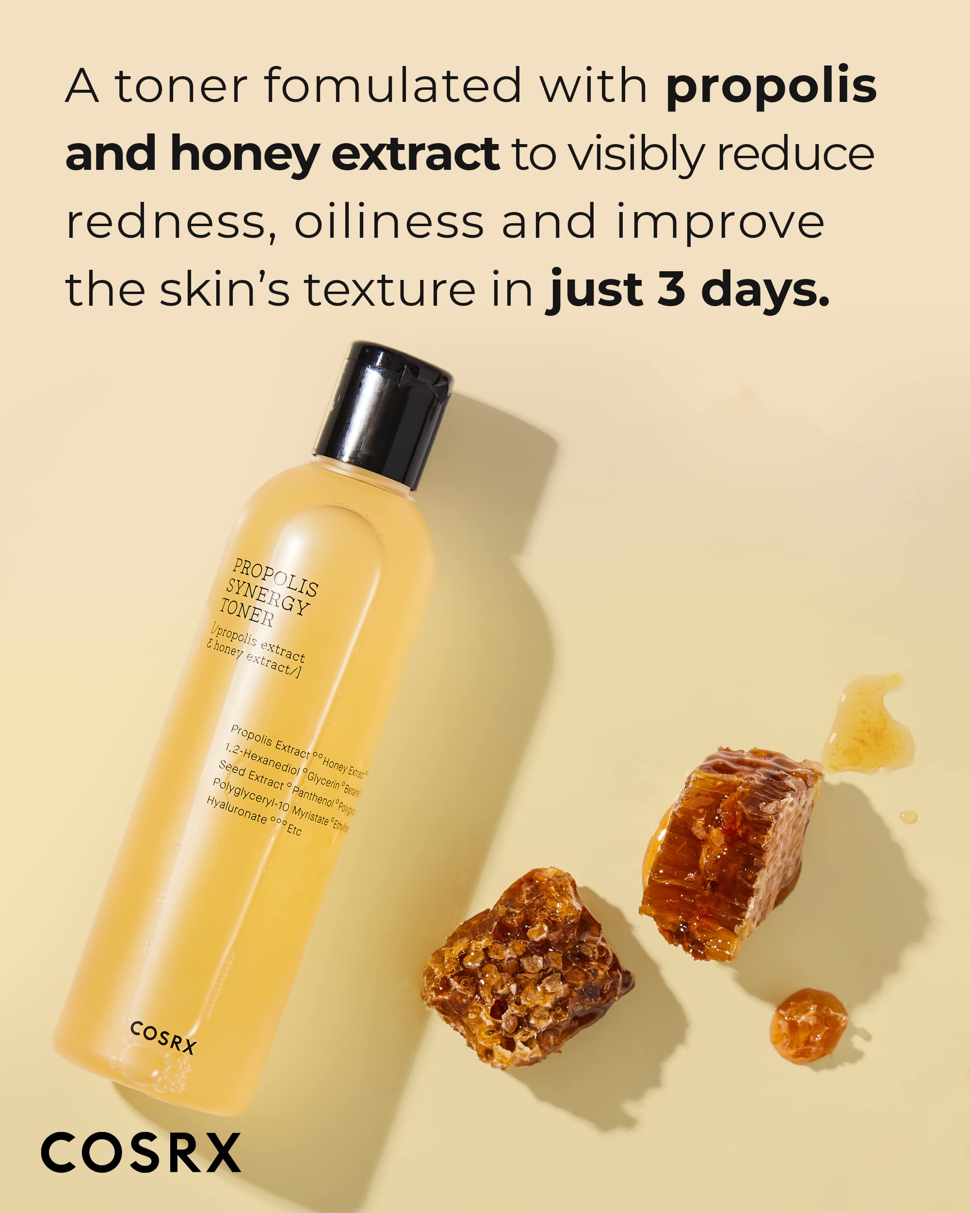 COSRX 72% Propolis Honey Toner, 3x Increase In Moisture Level, 9.46 fl.oz