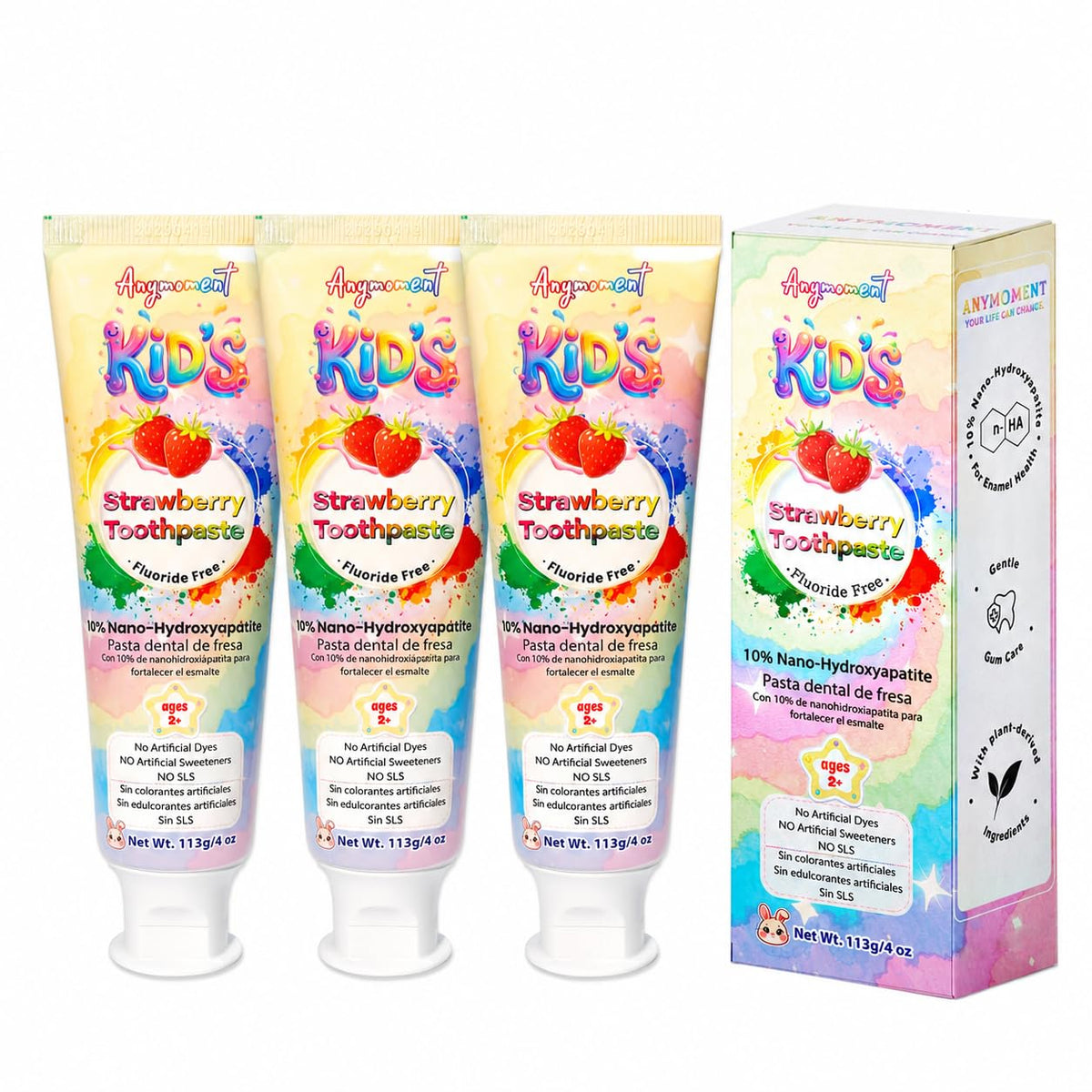 Anymoment Kids Toothpaste 10 Nano Hydroxyapatite Fluoride - Anymoment Official Imagery - 1